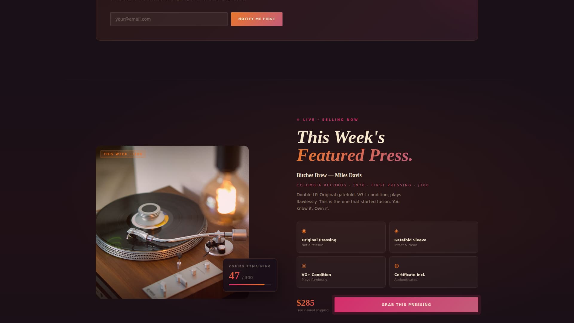 Groove - Neoretro Pressing Landing Page Template