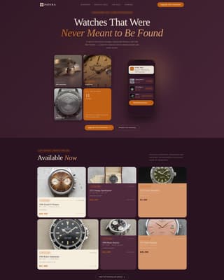 Patina - Rare Vintagewatch Landing Page Template