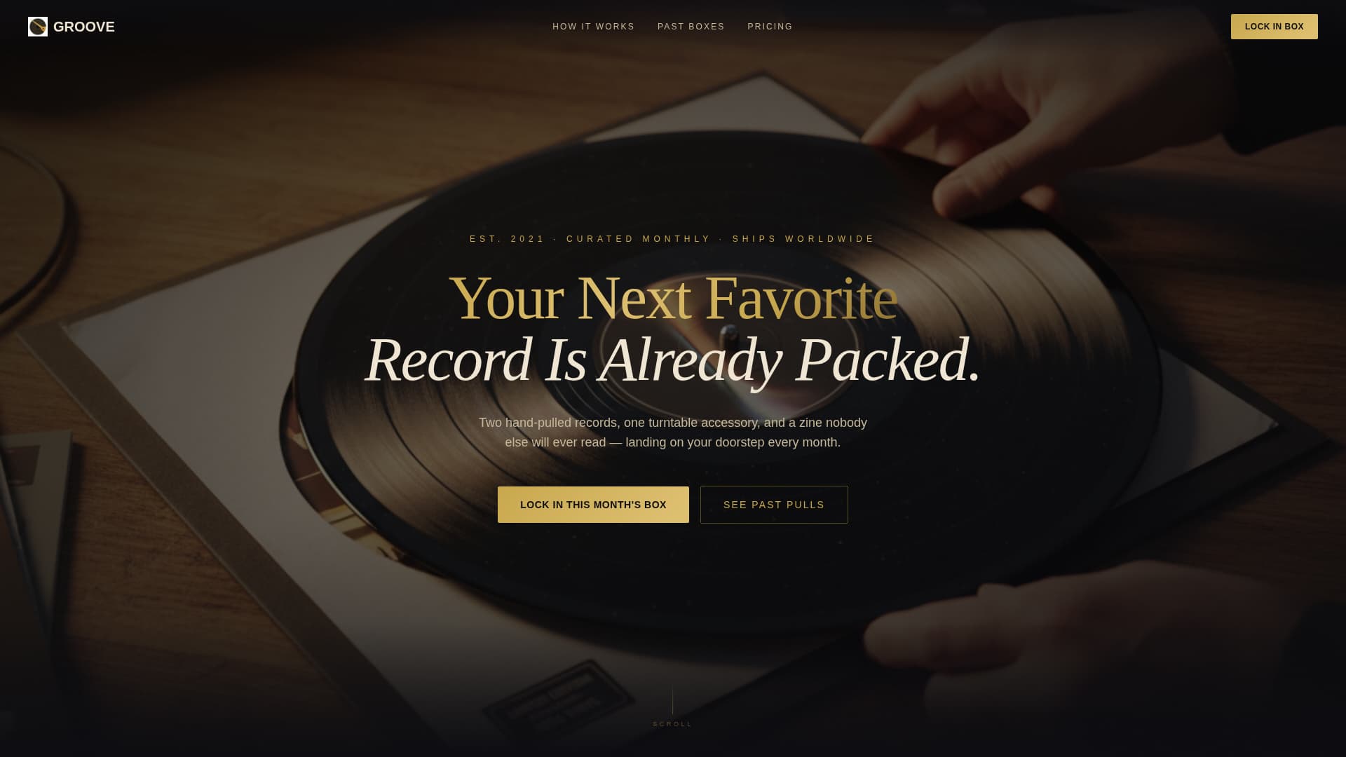 Groove - Curated Vinyl Landing Page Template