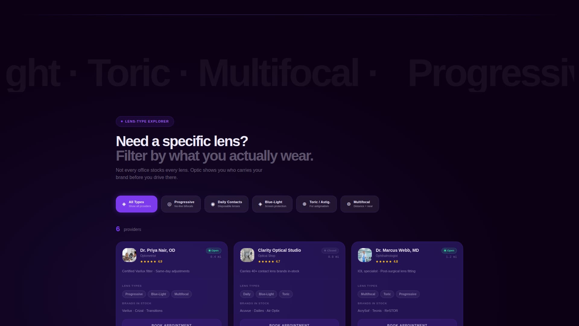 Vision — Expert Eye Care Practice Landing Page Template