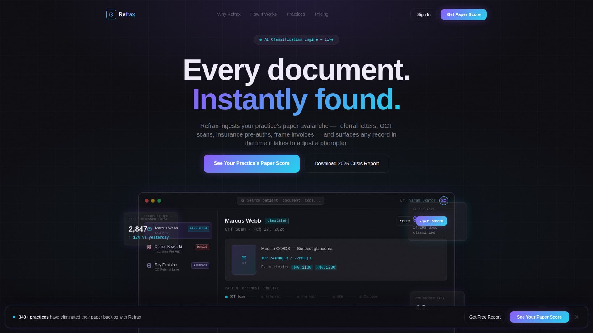 Optometry Software Reviews & Social Proof Website Template