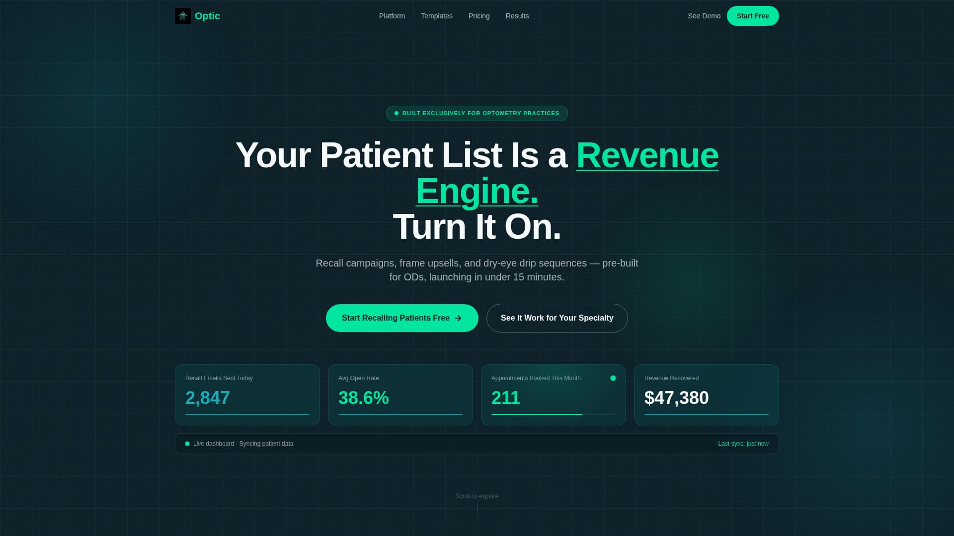Expert Optometry Software Cost Estimator Website Template