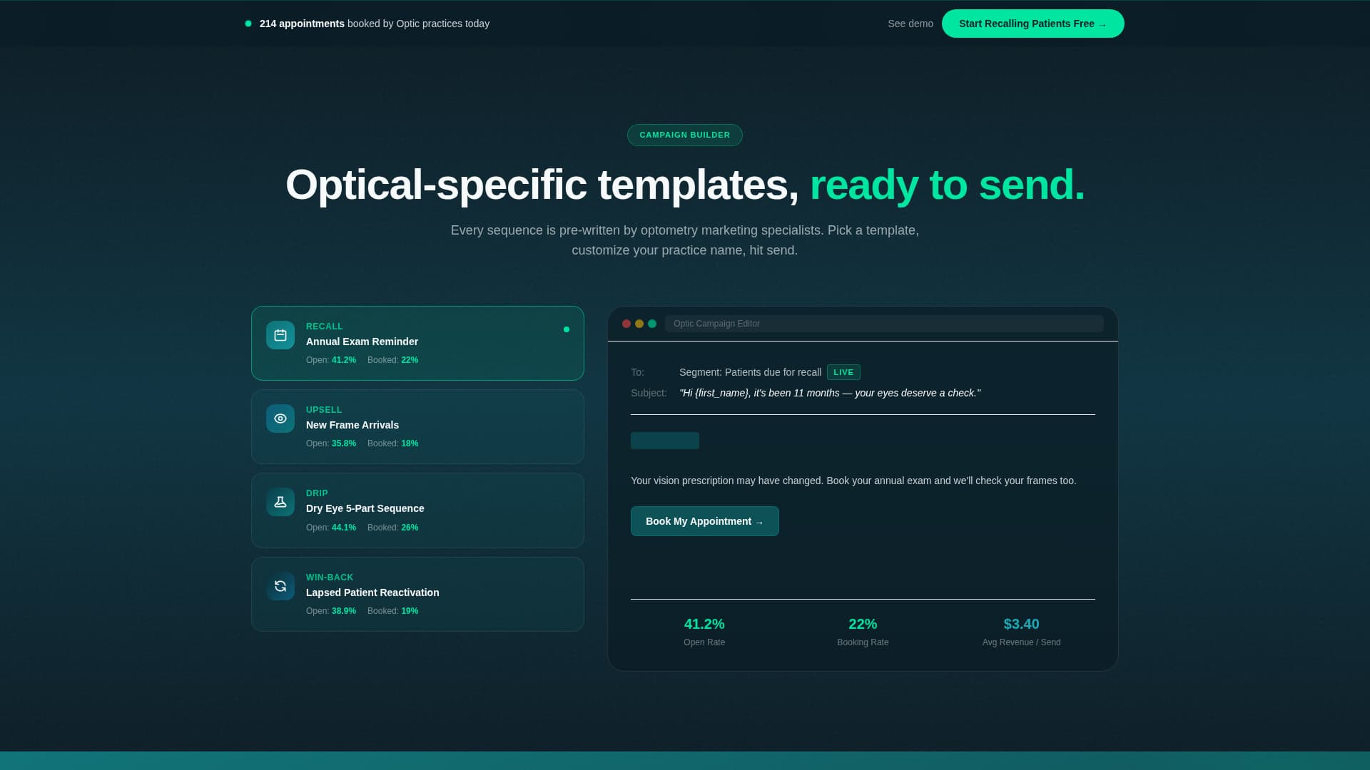 Expert Optometry Software Cost Estimator Website Template