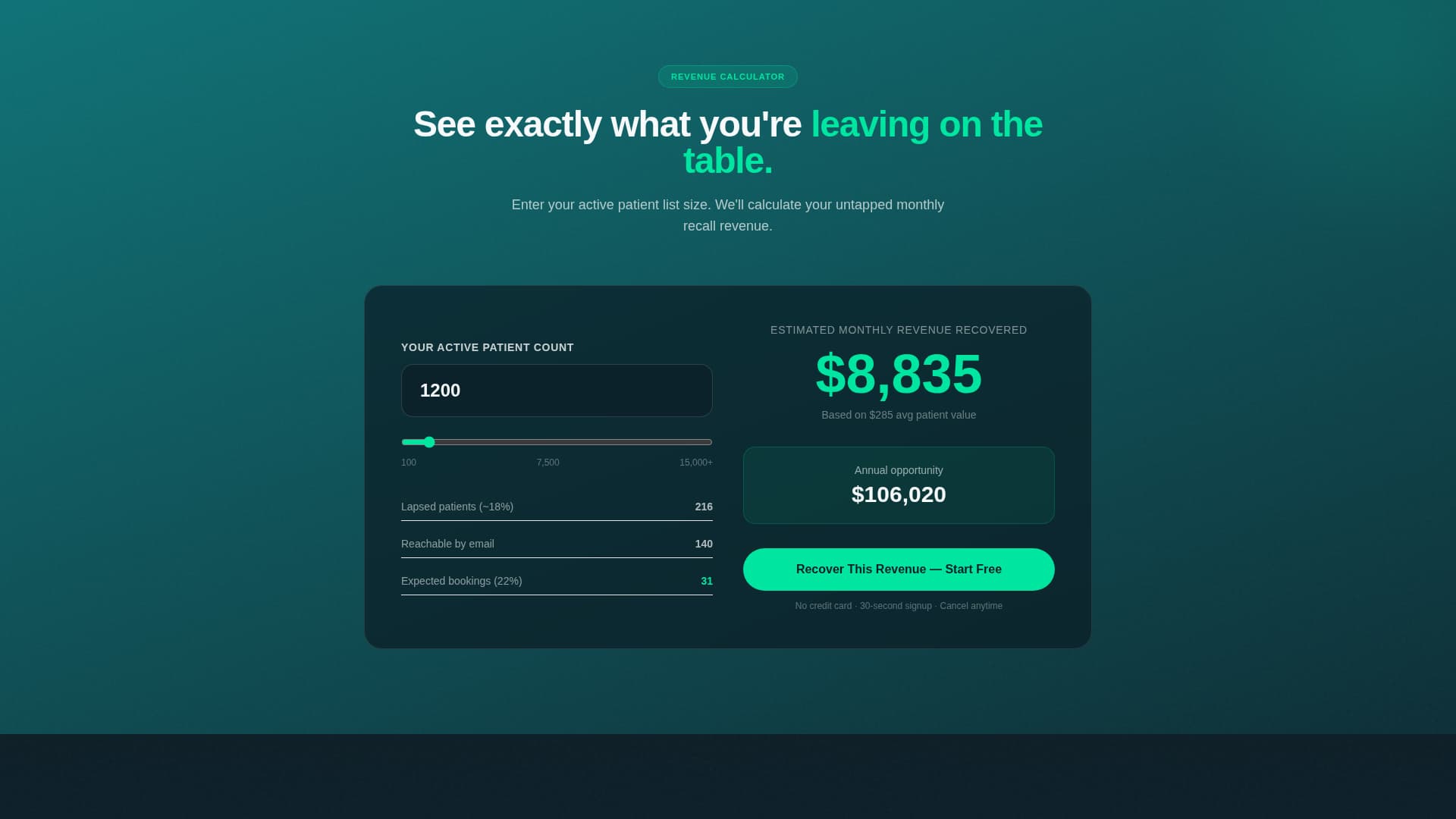 Expert Optometry Software Cost Estimator Website Template