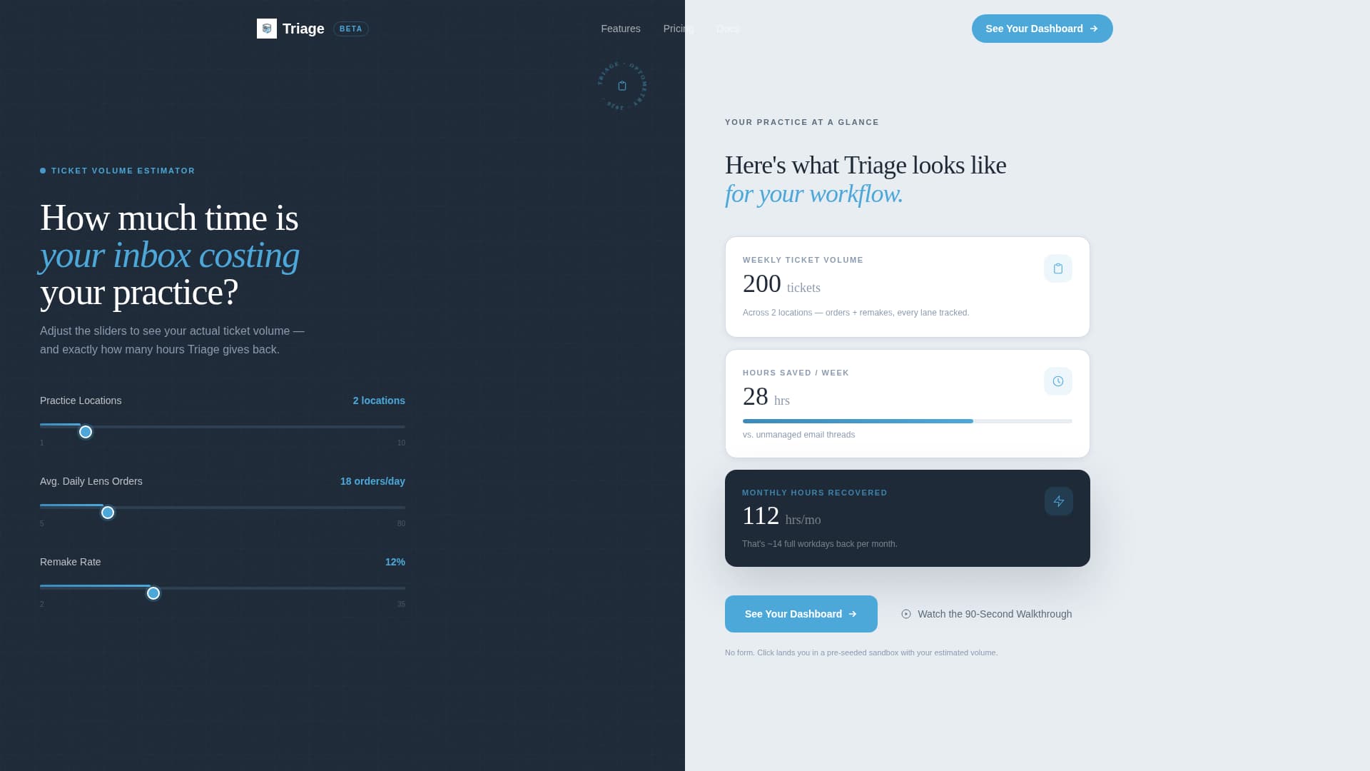 Complete Optometry Software Cost Estimator Website Template