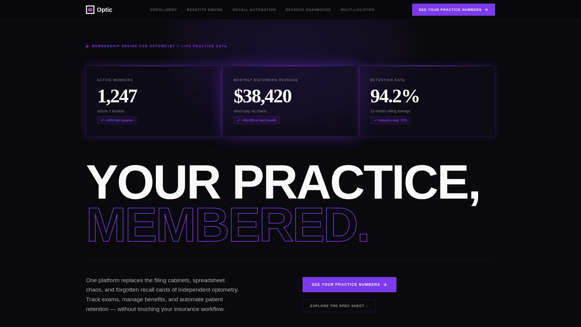 Certified Optometry Software Professional Website Template
