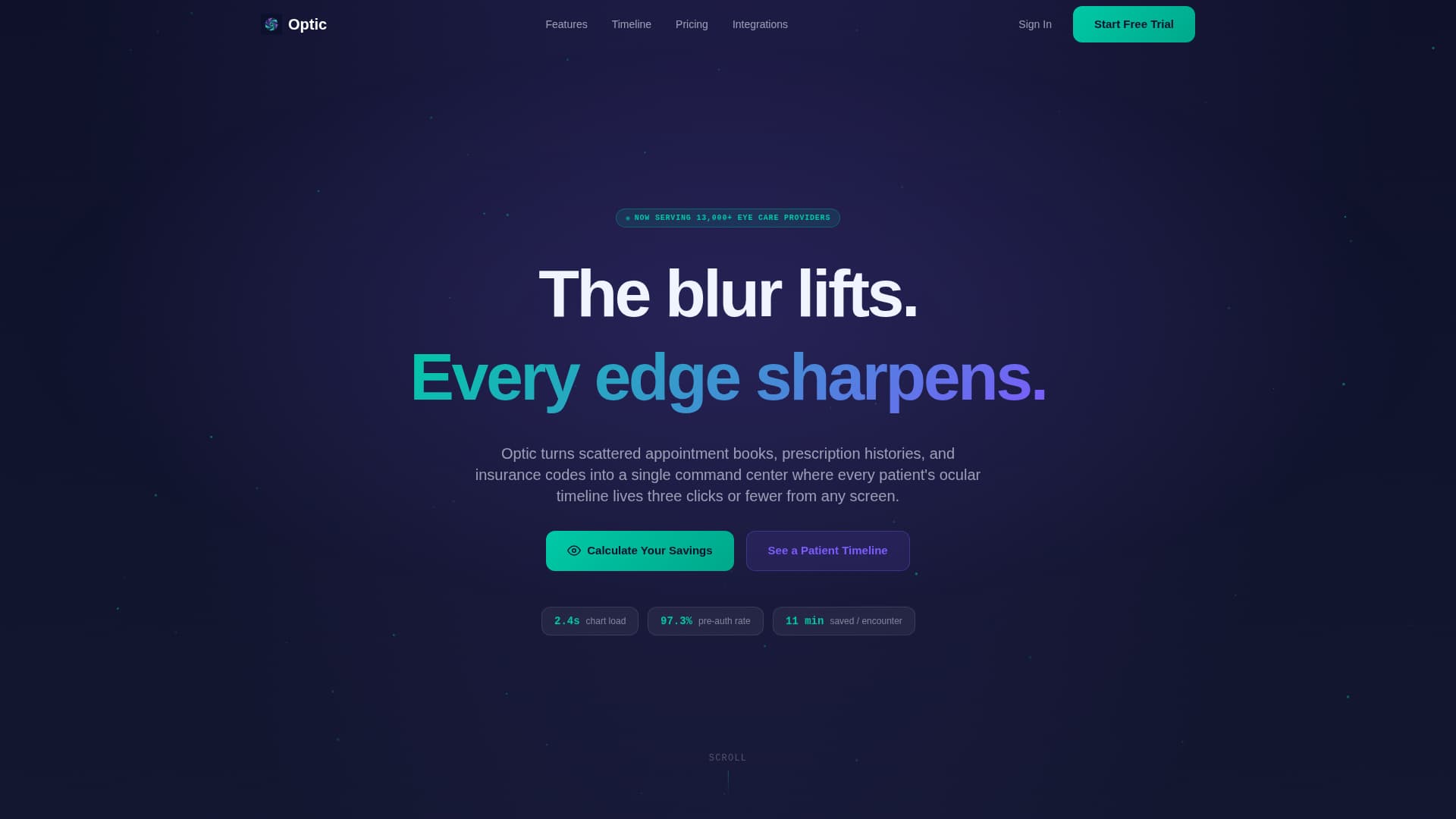 Premium Optometry Software Cost Estimator Website Template