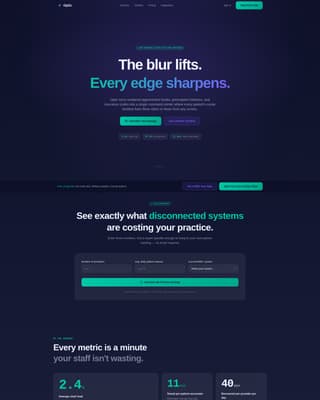 Premium Optometry Software Cost Estimator Website Template