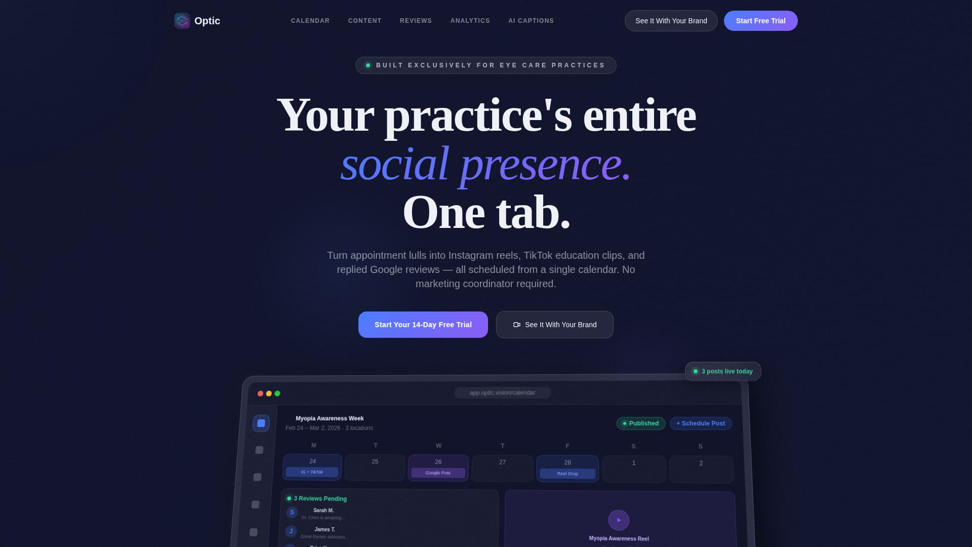 Local Optometry Software Professional Website Template