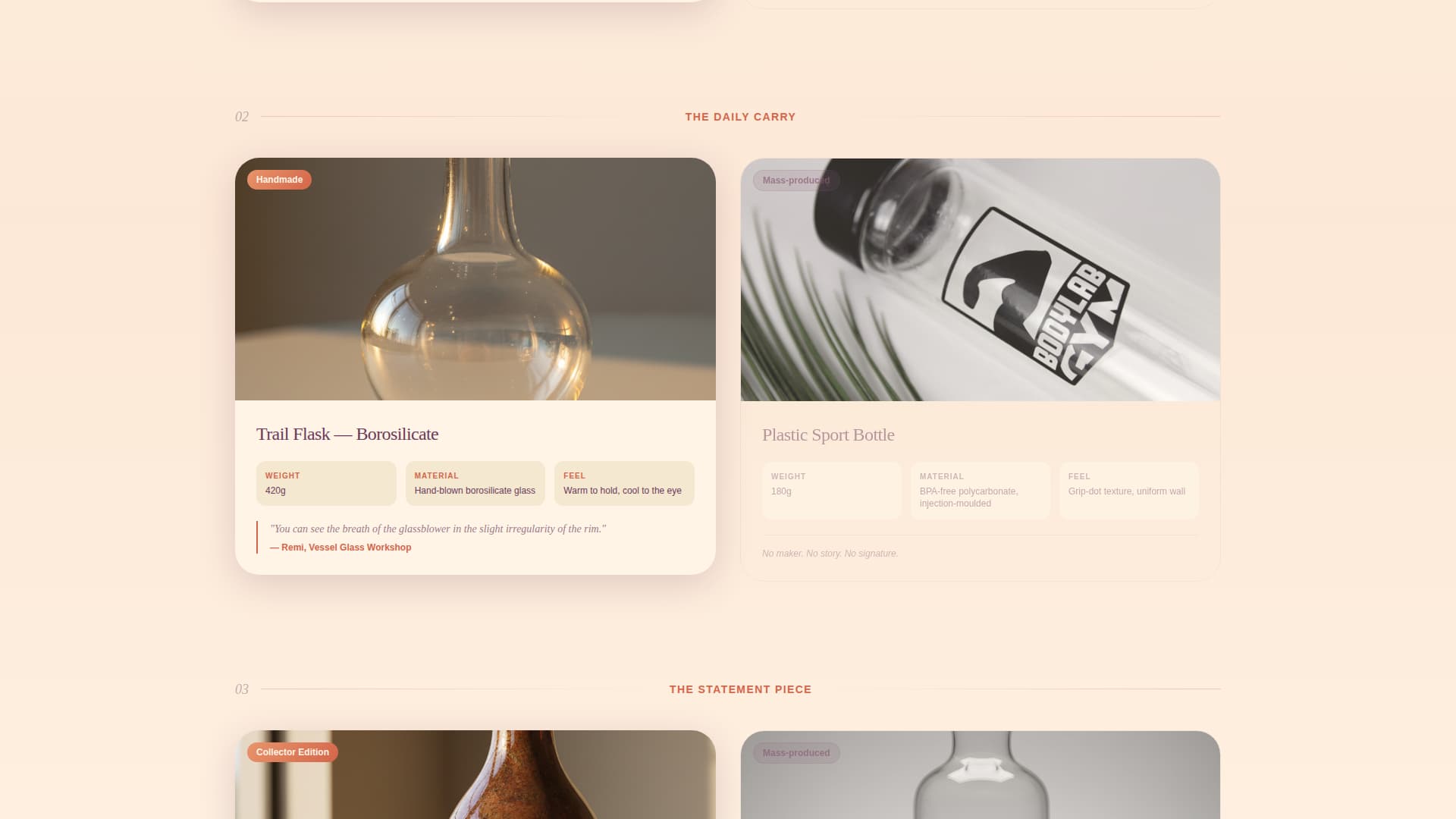 Vessel - Artisan Drinkware Landing Page Template