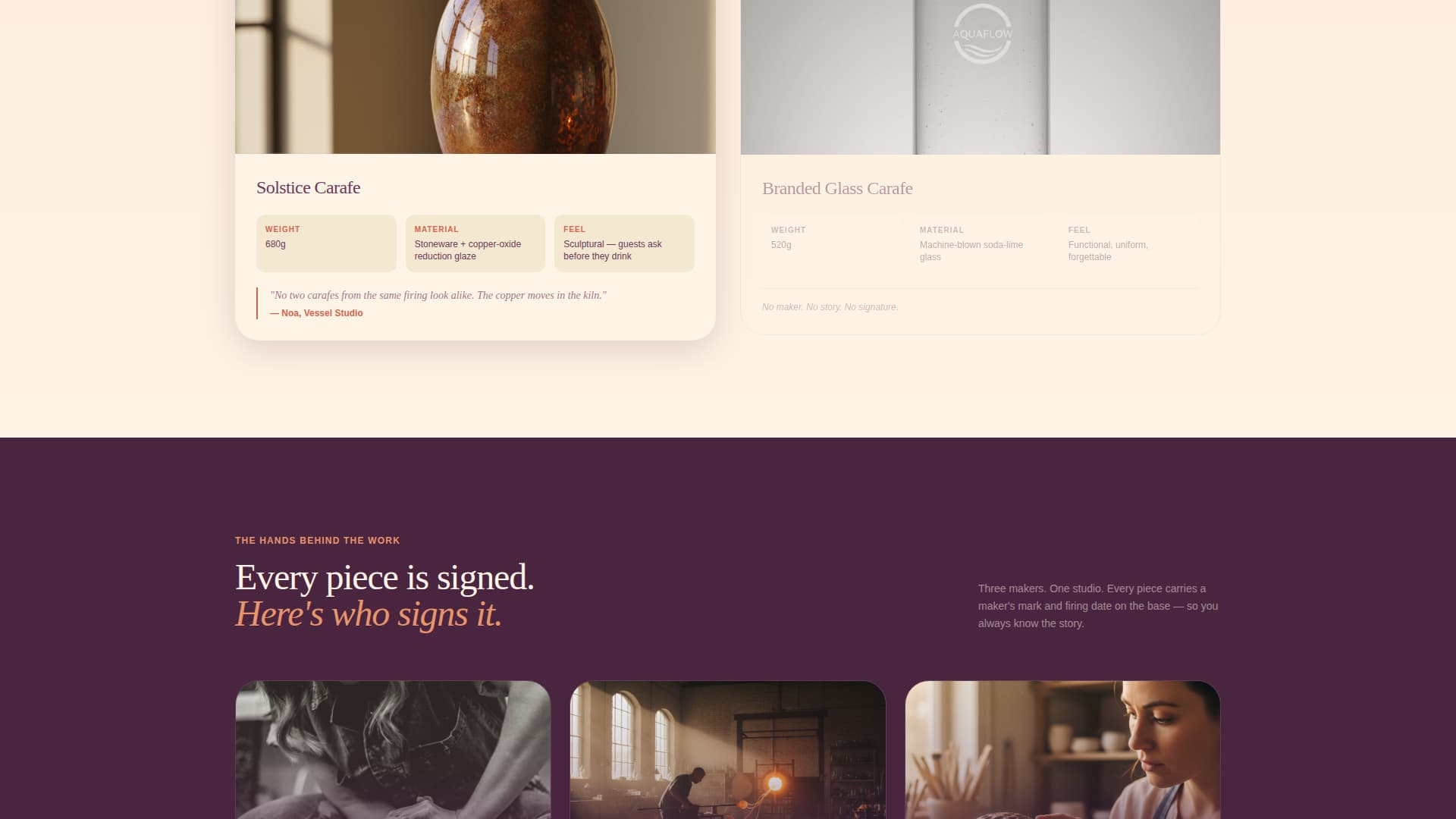 Vessel - Artisan Drinkware Landing Page Template