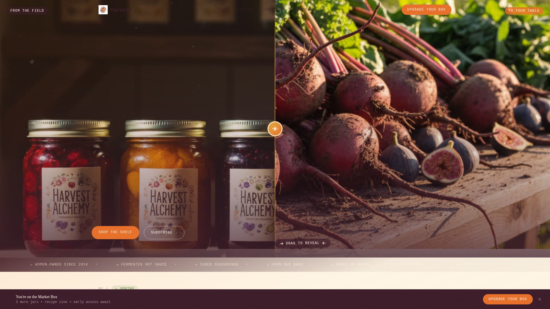 Harvest - Artisan Farmtotable Landing Page Template