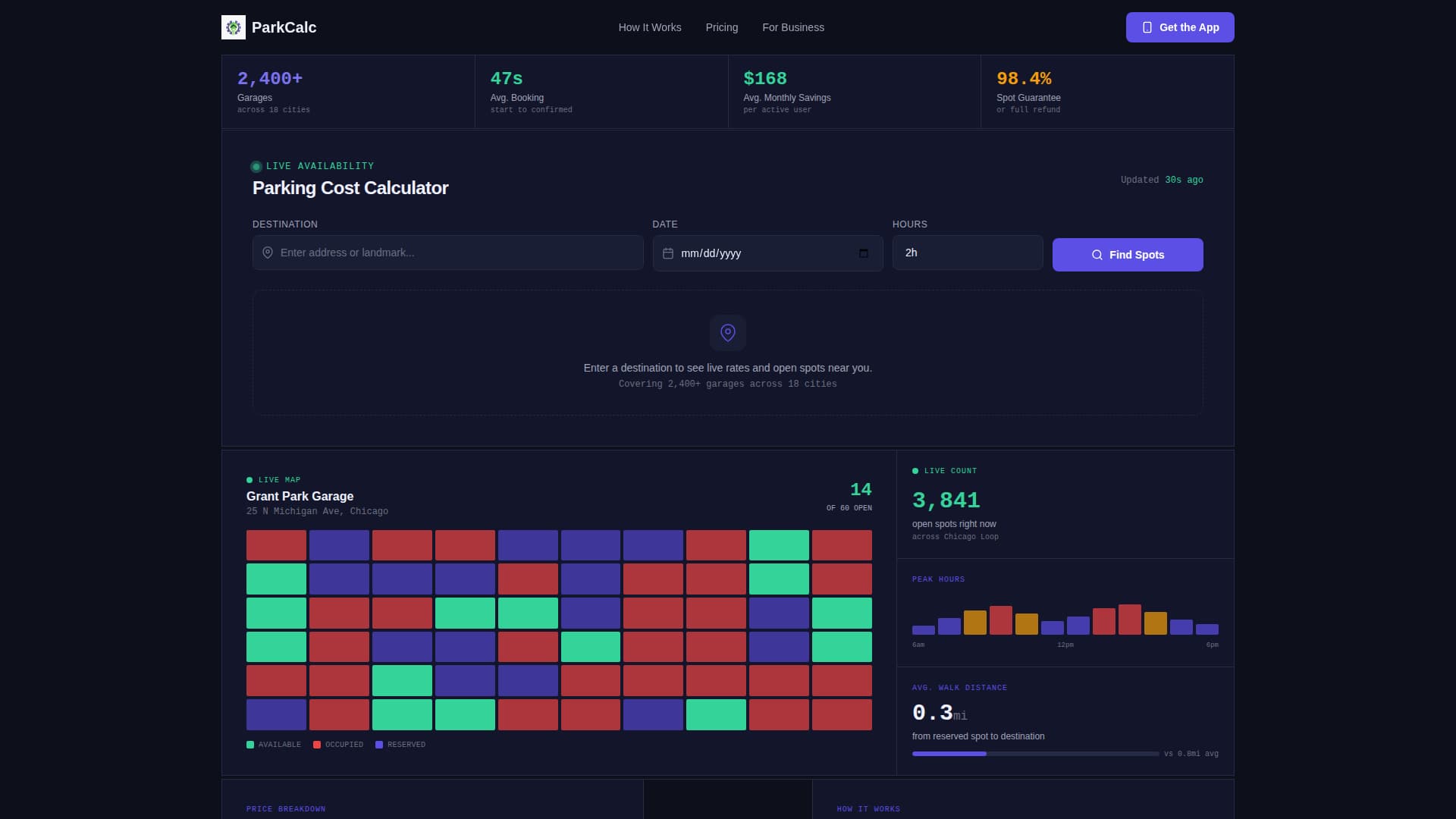 Parkcalc - Powerful Parkingapp Landing Page Template
