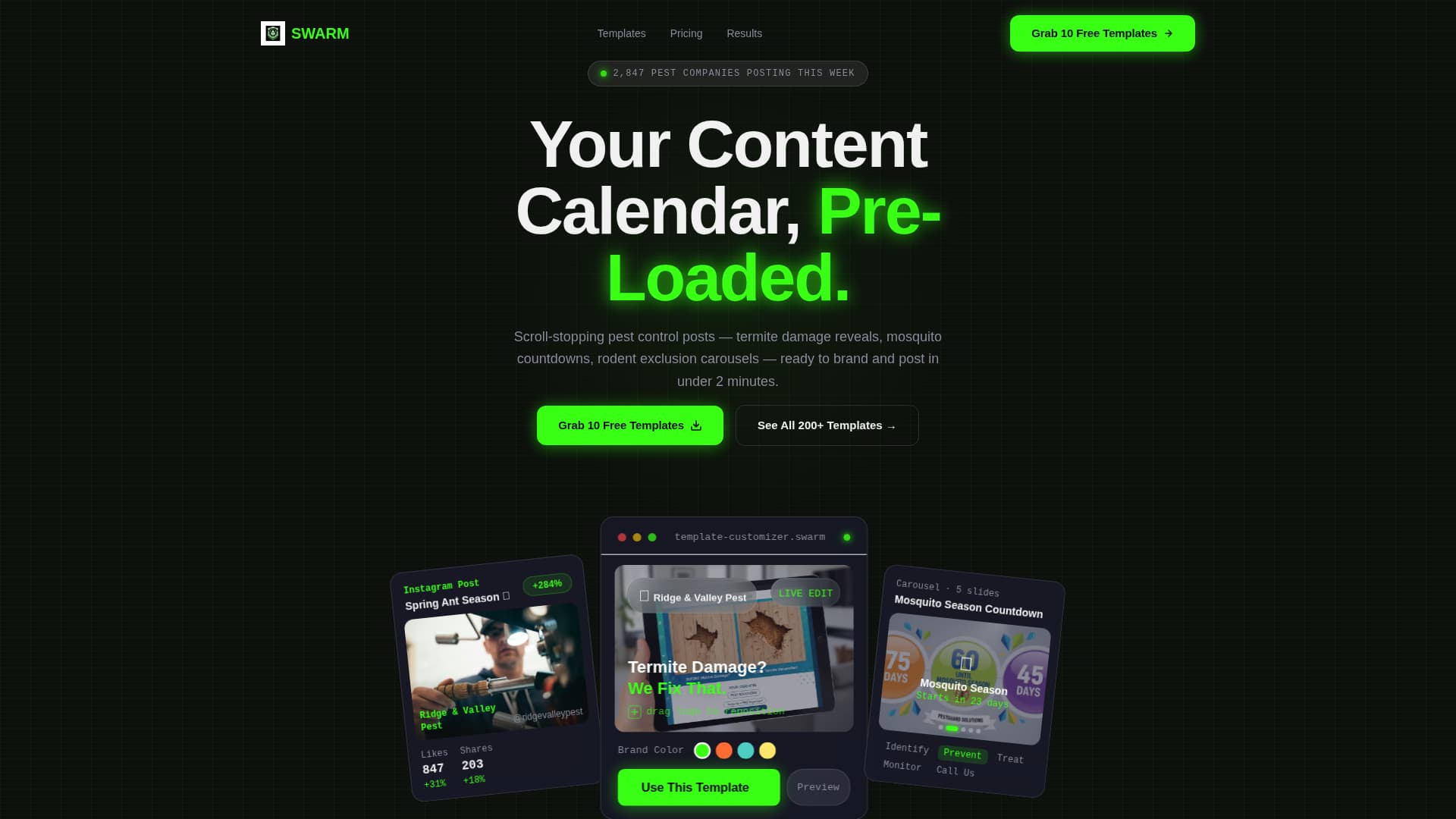 Swarm - Powerful Pestcontrol Landing Page Template