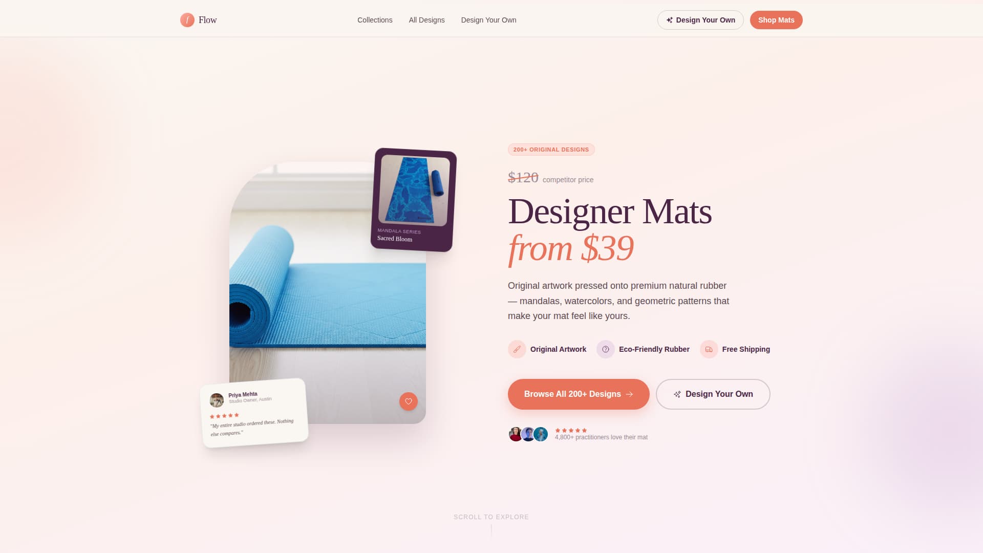 Flow - Stunning Yogamats Landing Page Template