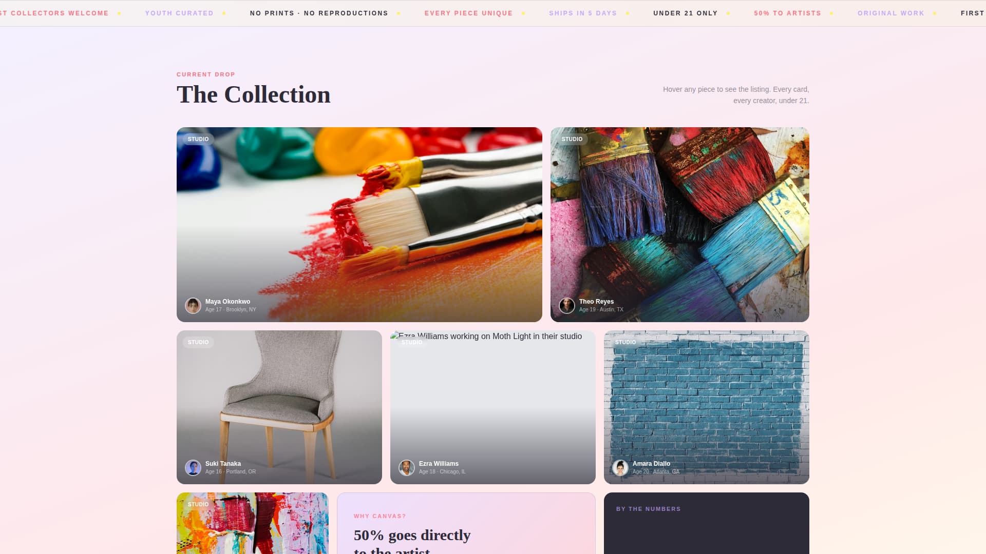 Canvas - Vibrant Youthart Landing Page Template