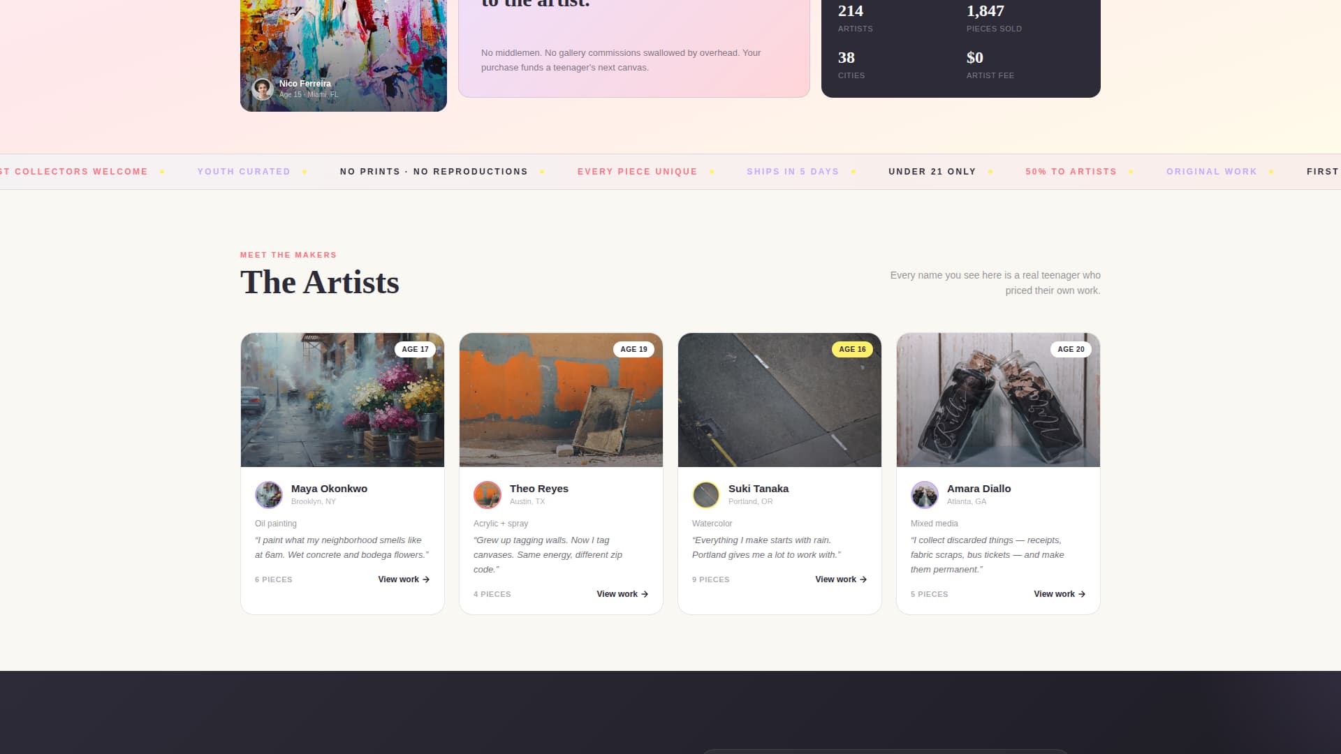 Canvas - Vibrant Youthart Landing Page Template