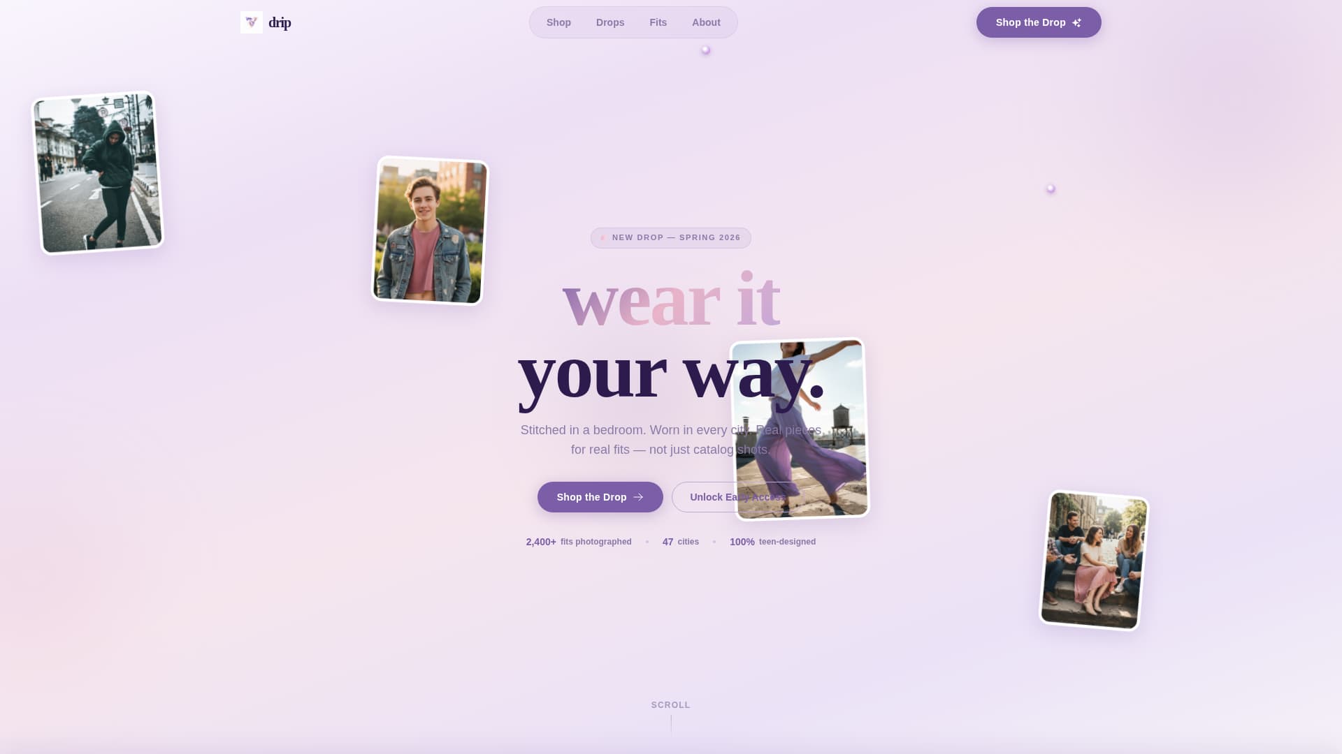 Drip - Trendsetting Streetwear Landing Page Template