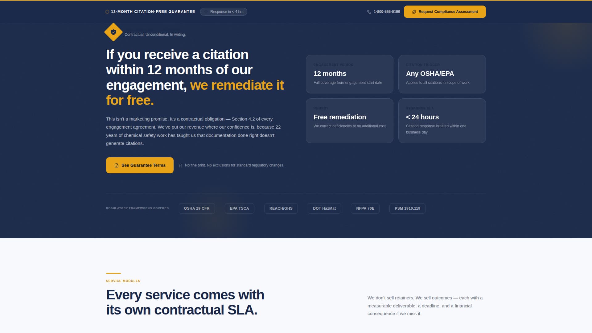 Comply - Authoritative Chemicalsafety Landing Page Template