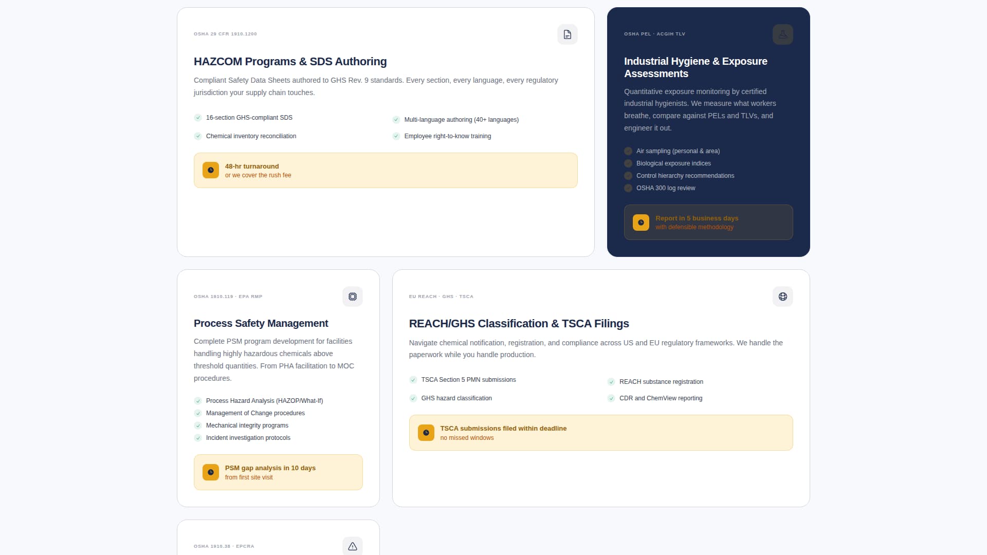 Comply - Authoritative Chemicalsafety Landing Page Template
