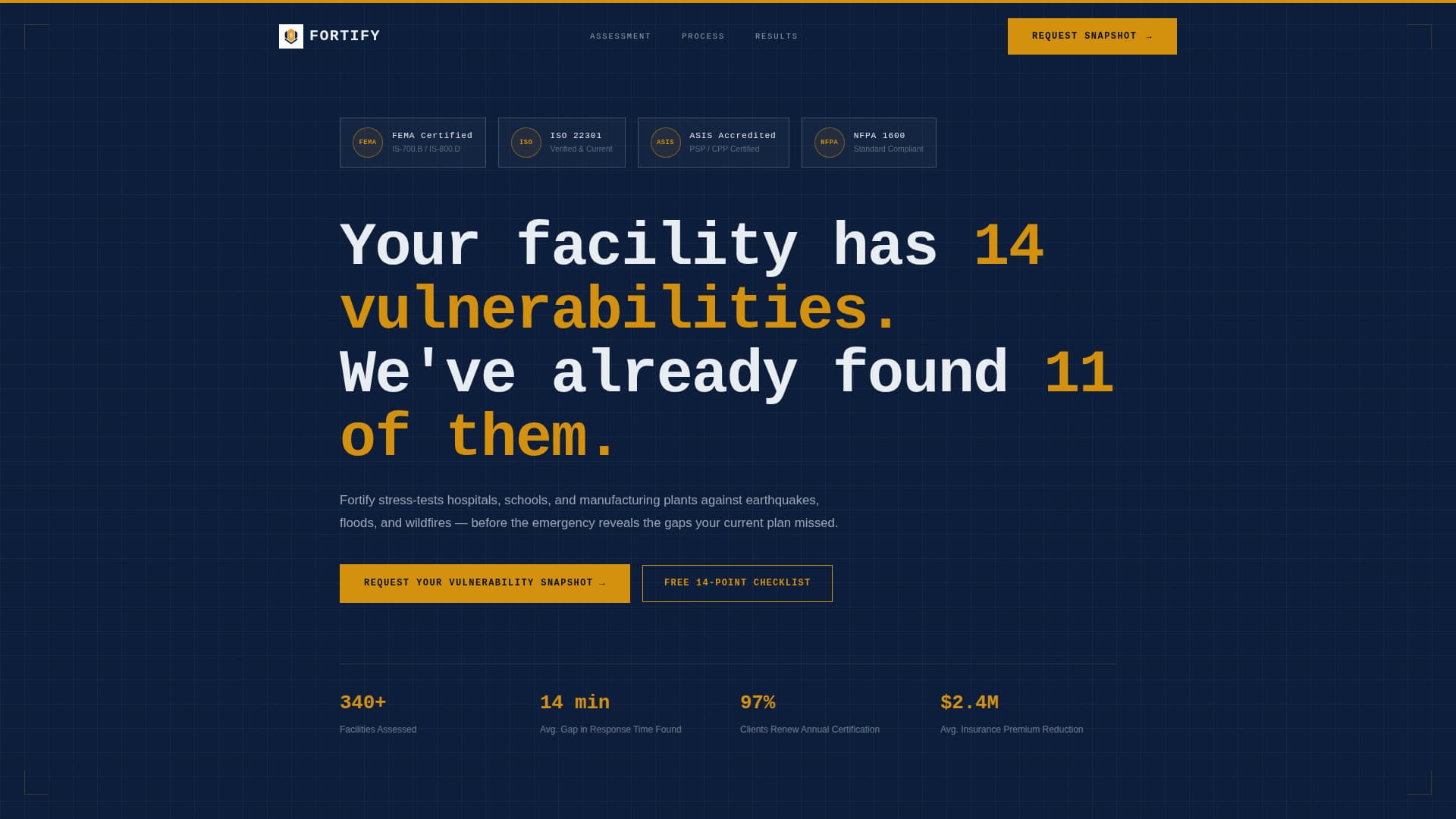 Fortify - Authoritative Preparedness Landing Page Template