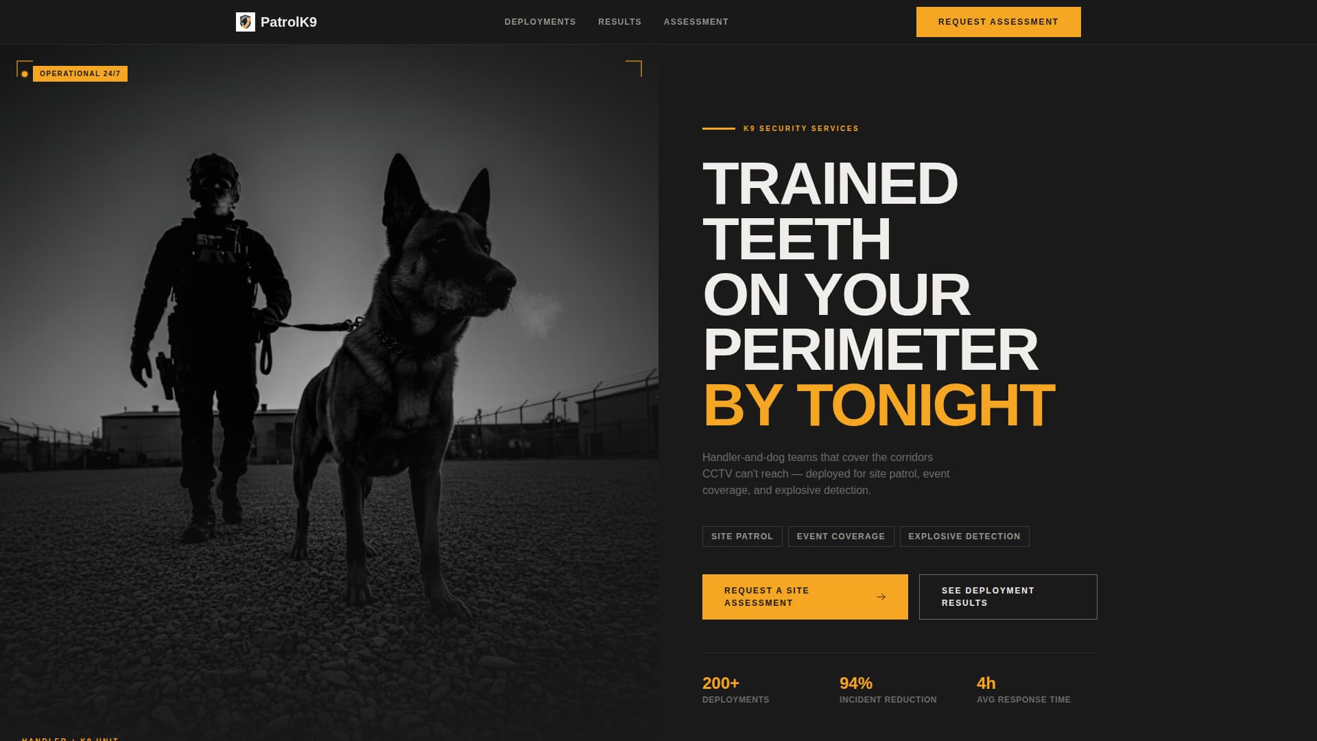 Patrol - Proven K9 Landing Page Template
