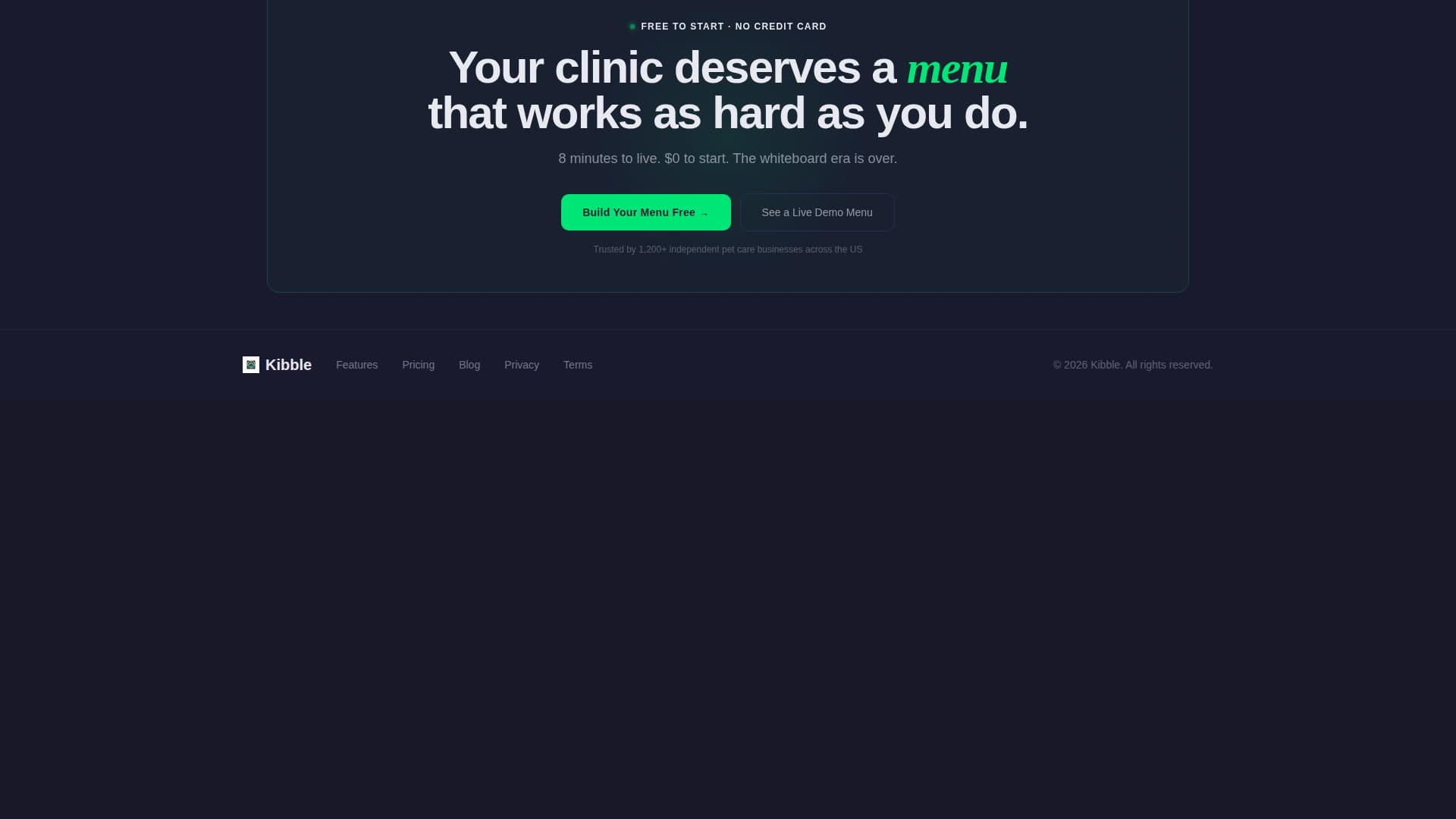 Pet Care Digital Presence Cost Estimator Website Template