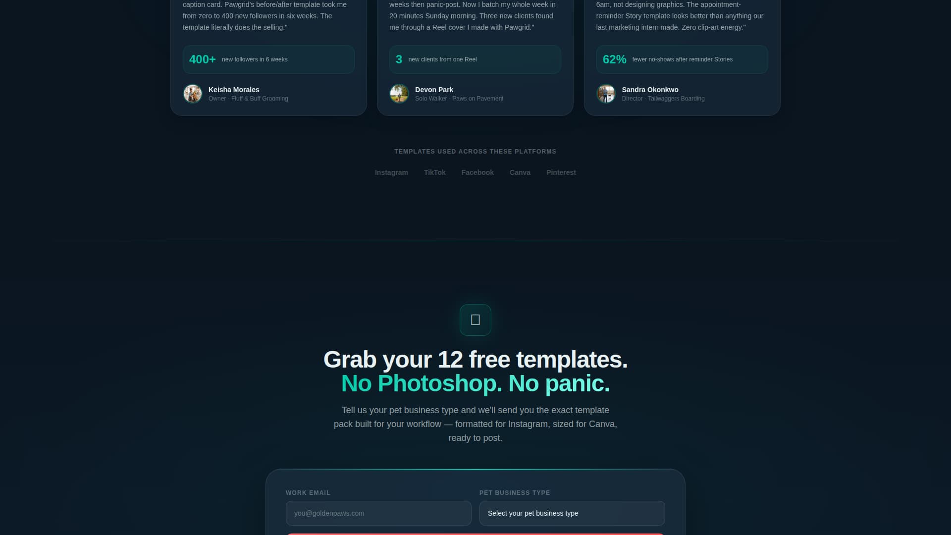 Specialist Pet Care Digital Presence Professional Website Template