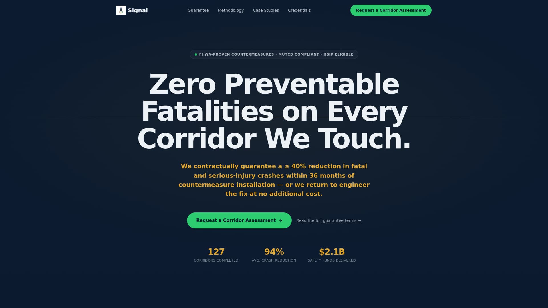 Signal - Precision Trafficsafety Landing Page Template