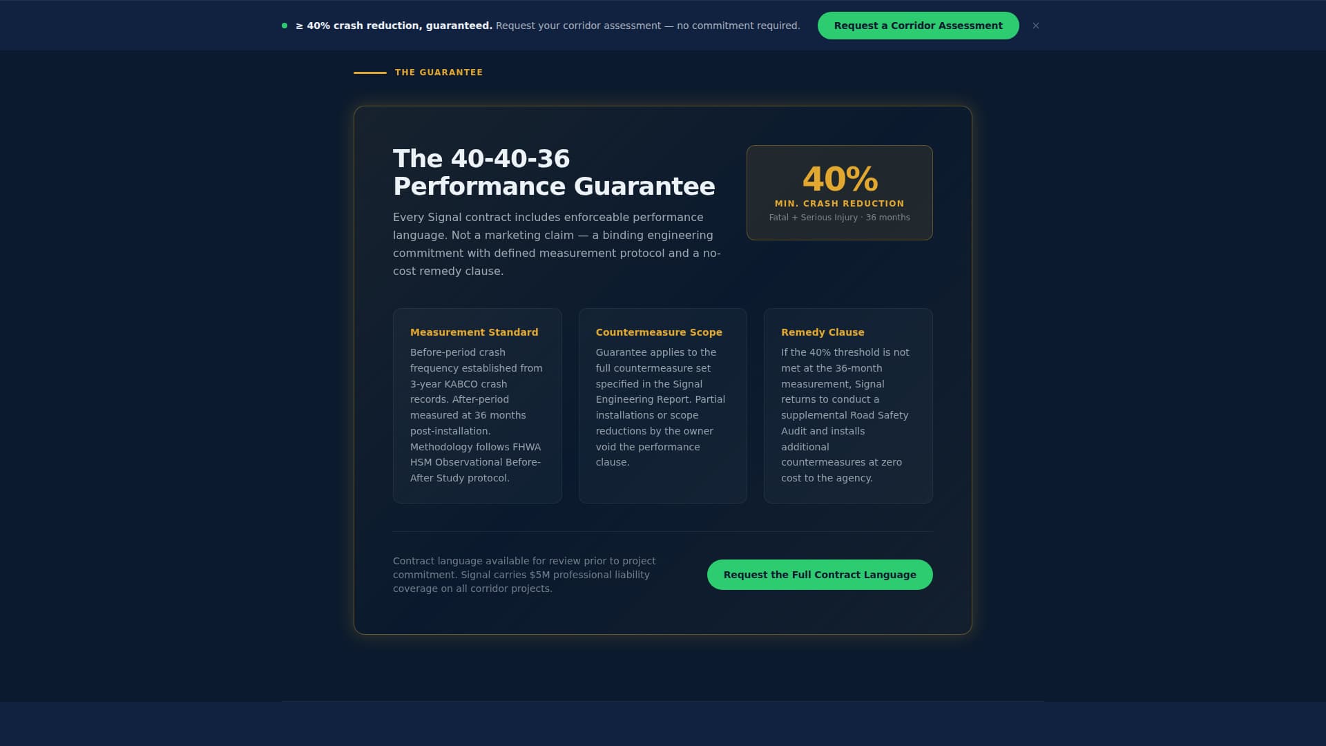 Signal - Precision Trafficsafety Landing Page Template