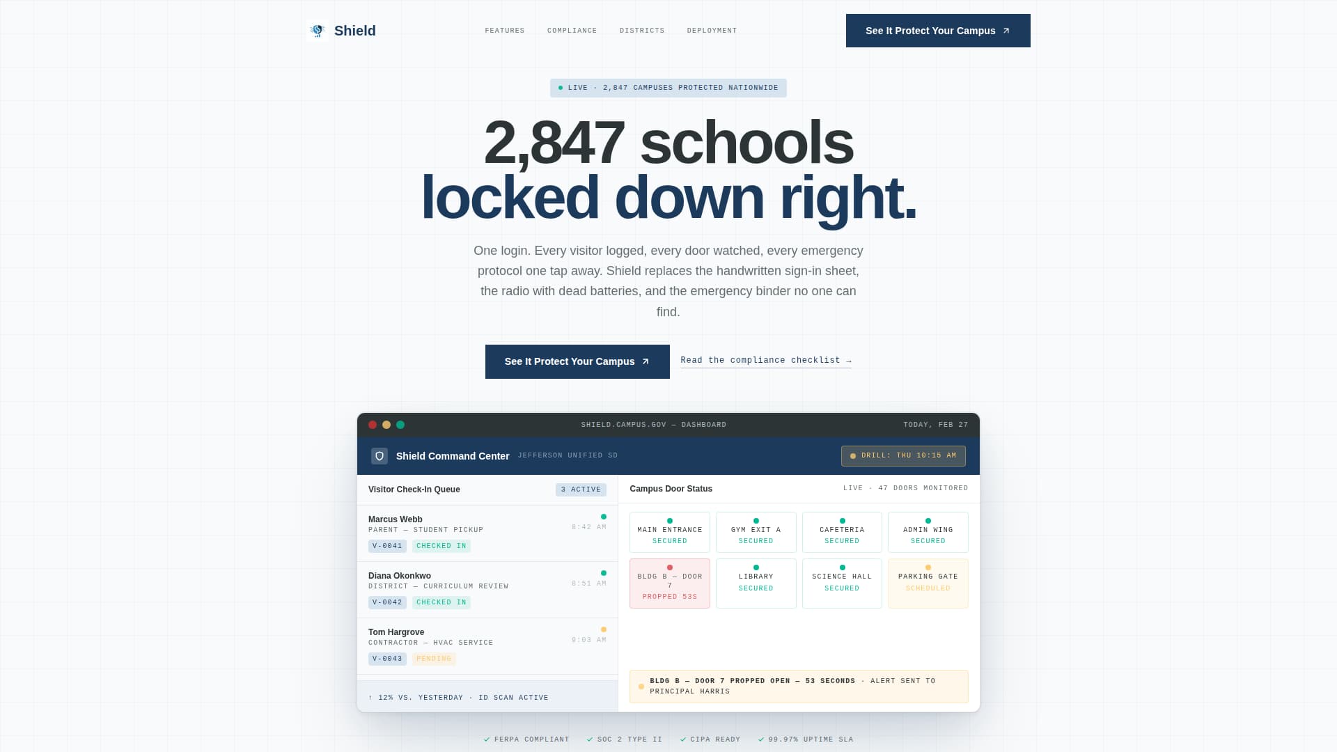 Shield - Trusted Campussecurity Landing Page Template