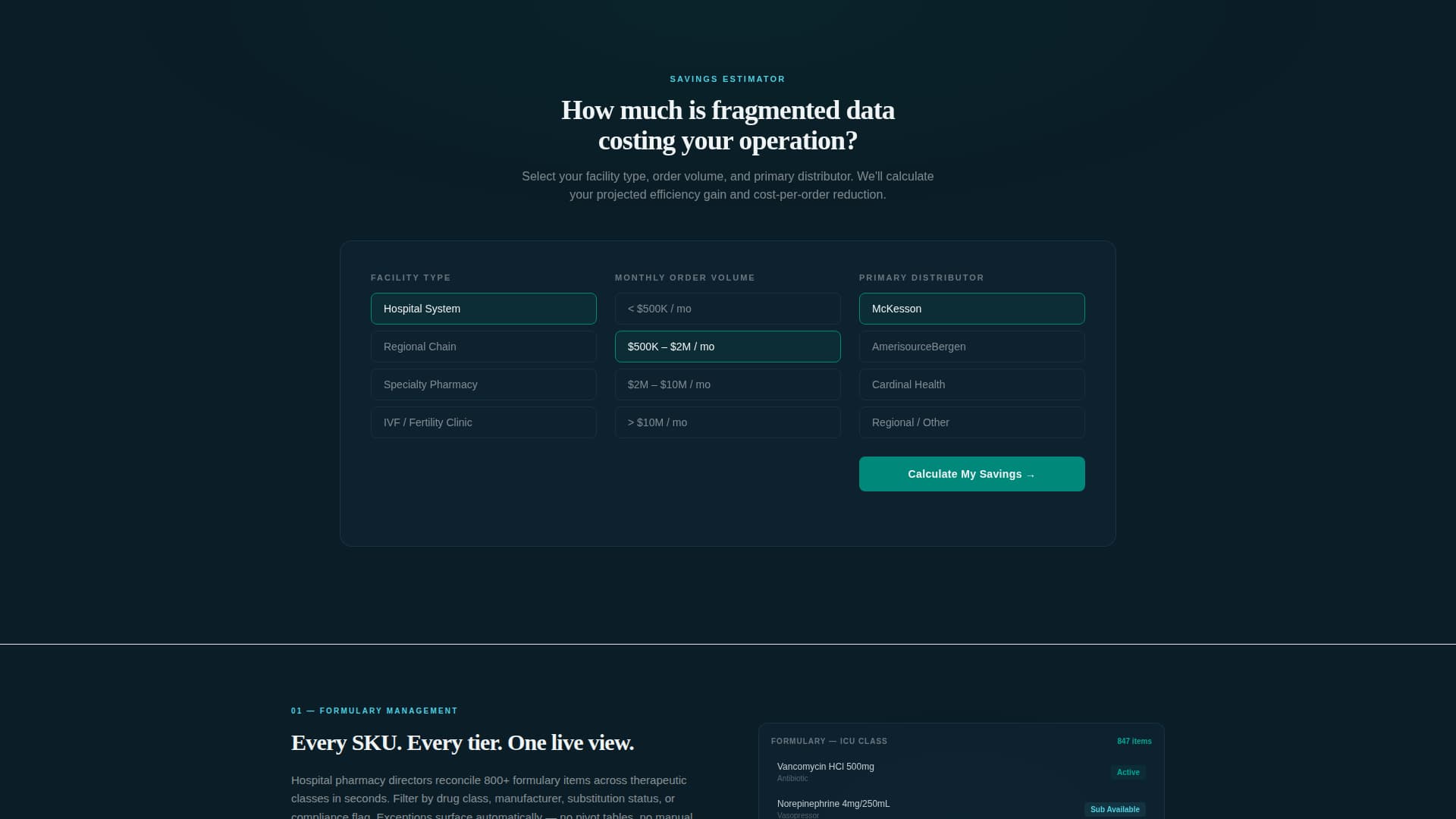 Specialist Pharmaceutical Software & SaaS Cost Estimator Website Template