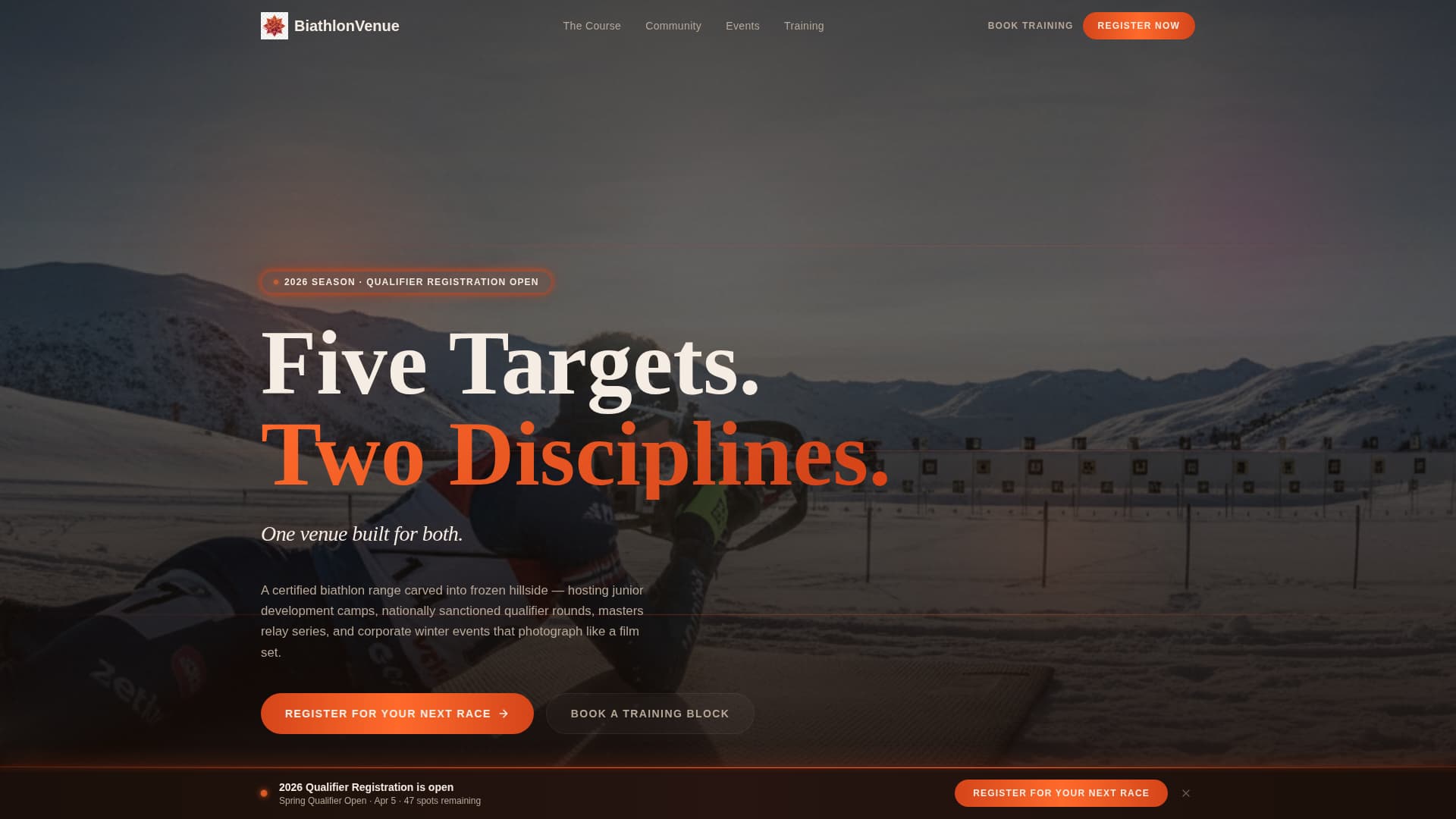 Biathlon - Electrifying Wintersports Landing Page Template