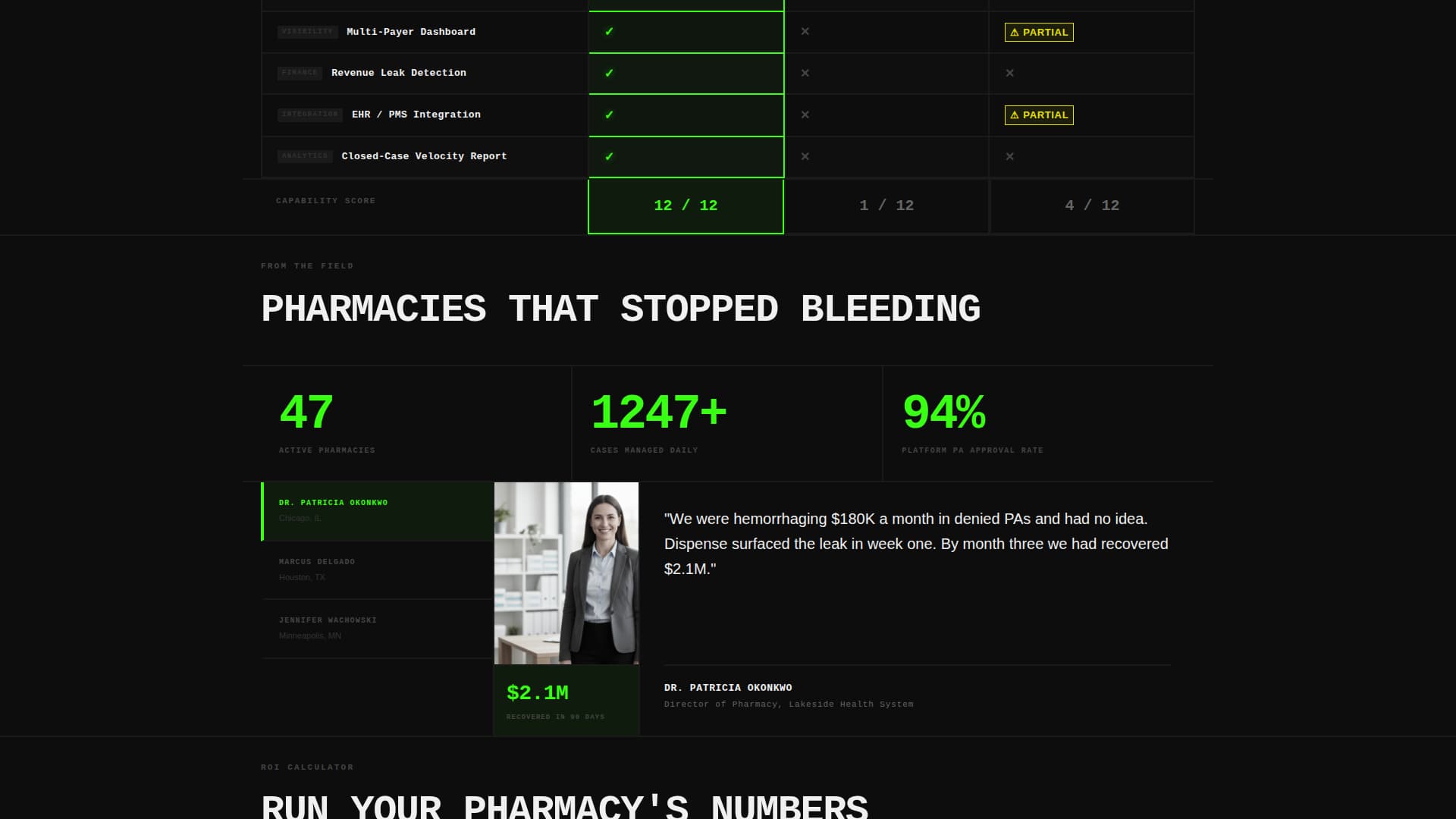 Specialist Pharmacy Software Cost Estimator Website Template