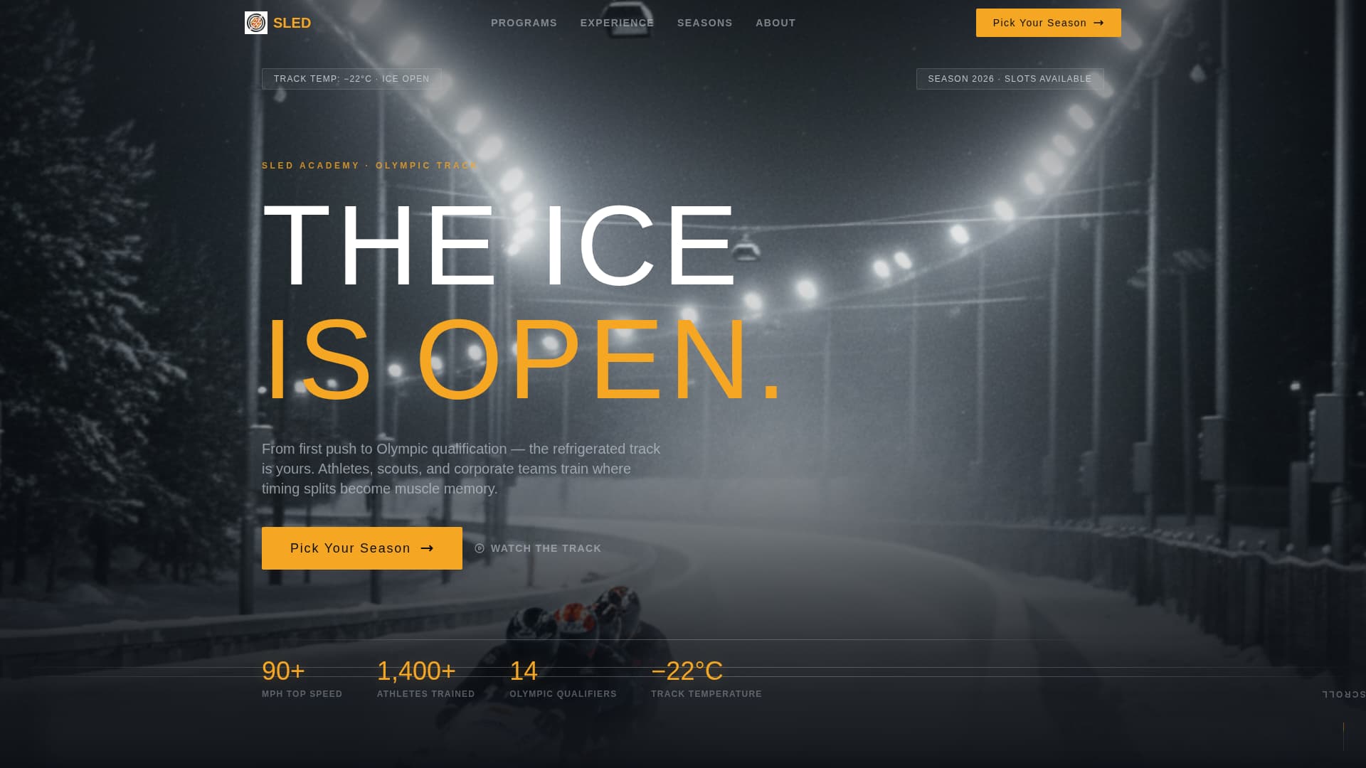 Bobsled Specialist Booking Website Template