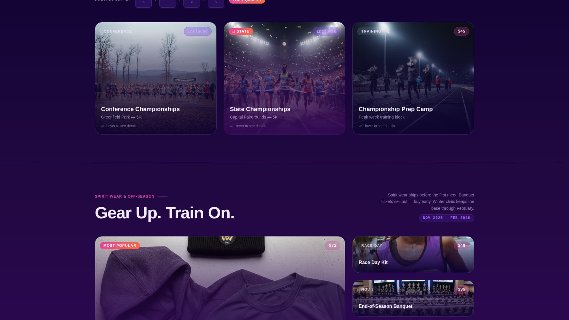 Peak — Championship Endurance Running Landing Page Template