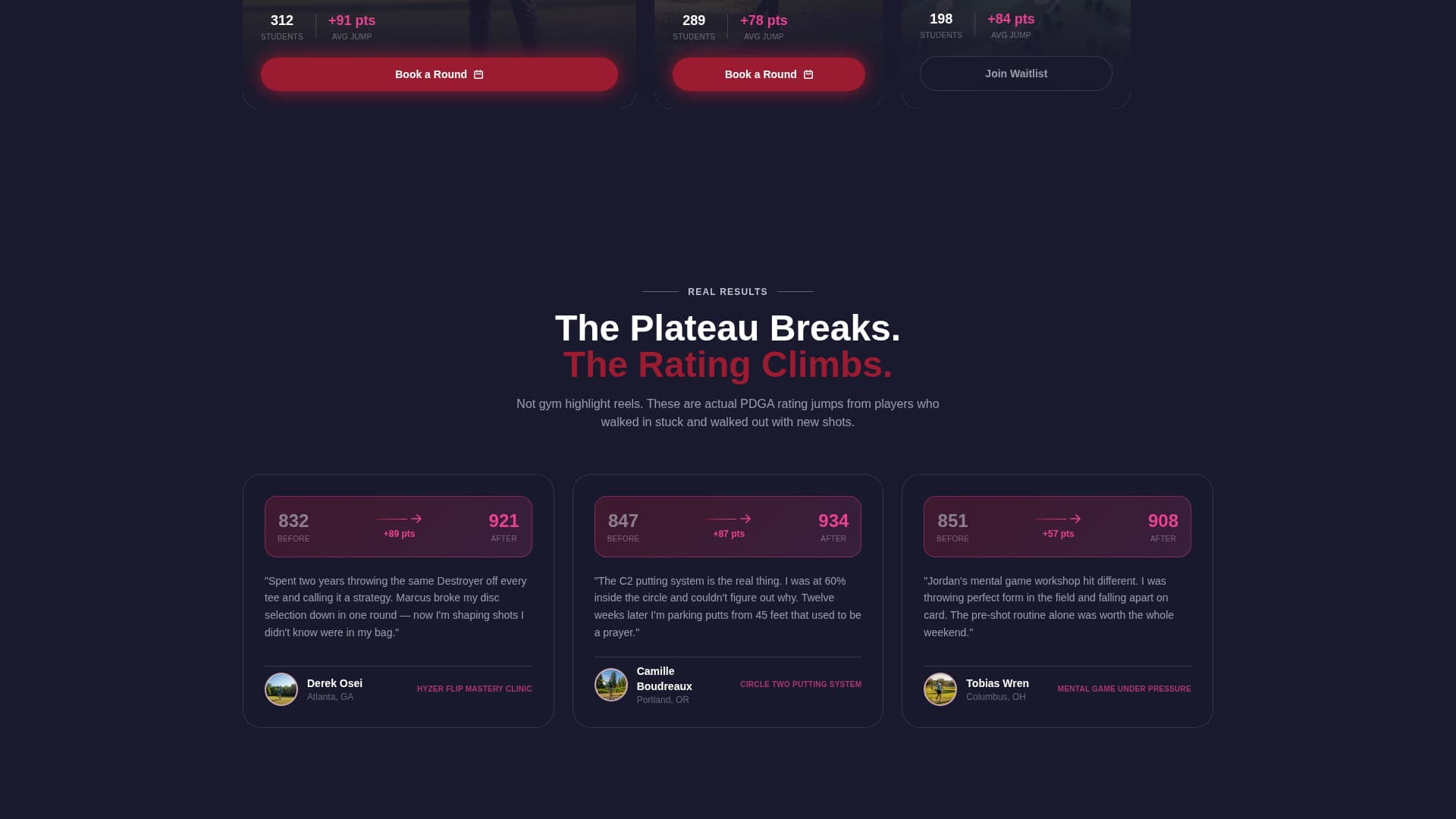 Basket — Dynamic Disc Golf Tournament Landing Page Template