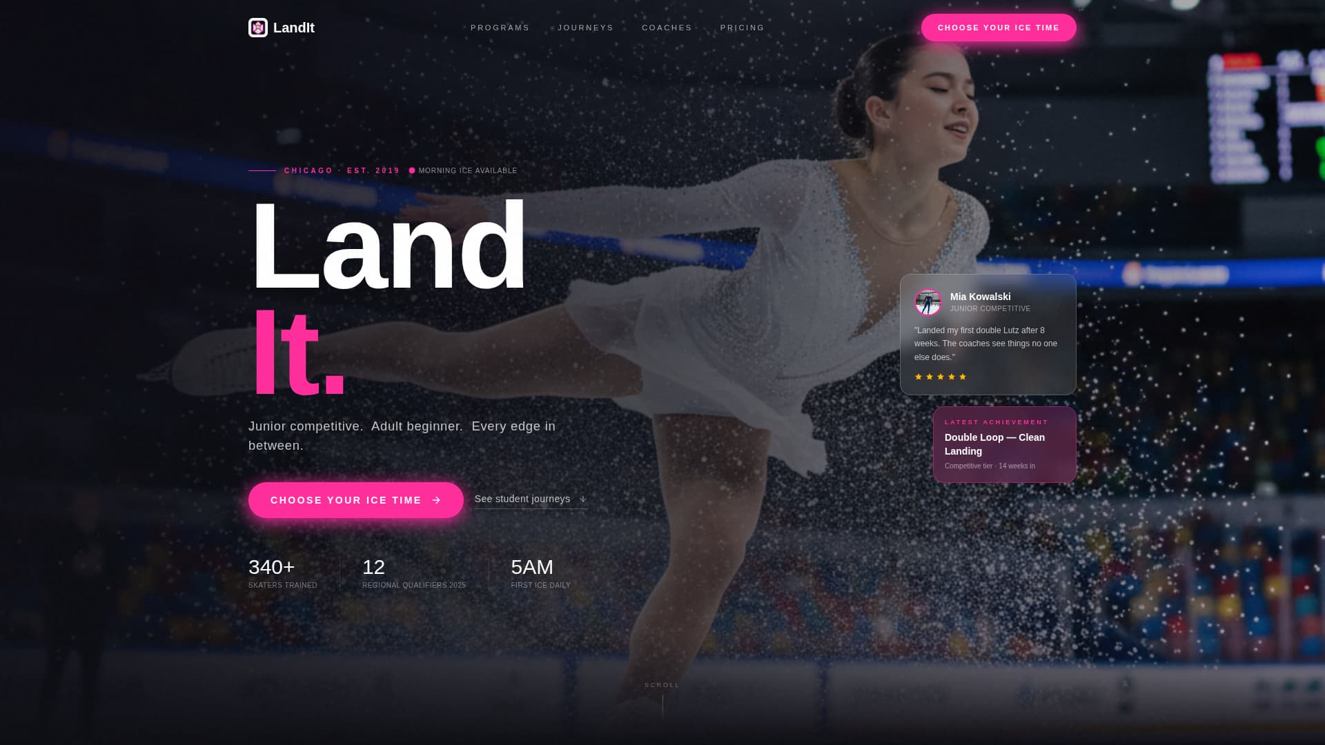 Figure Skating Pricing & Packages Website Template