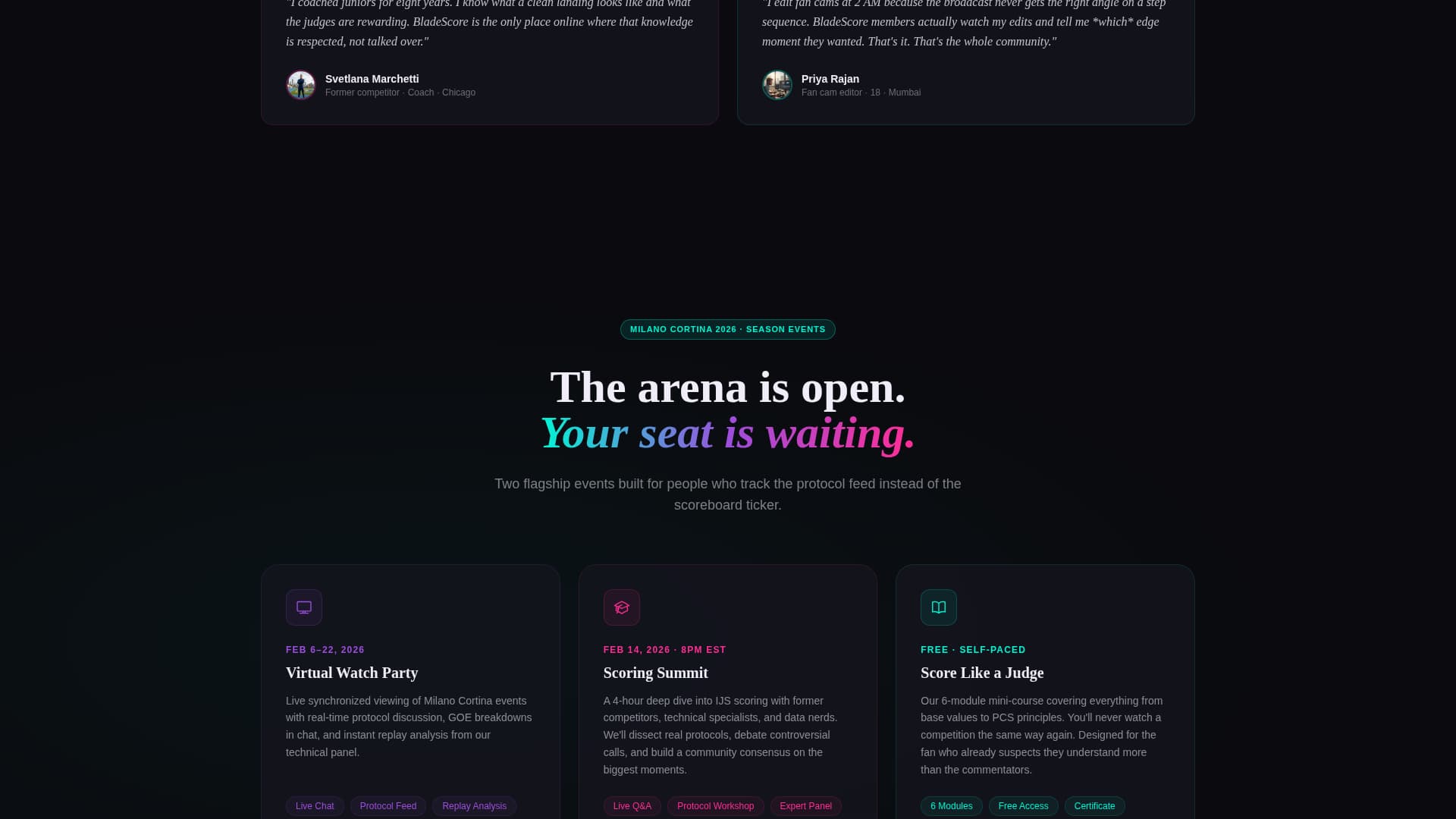 Specialist Figure Skating Professional Website Template