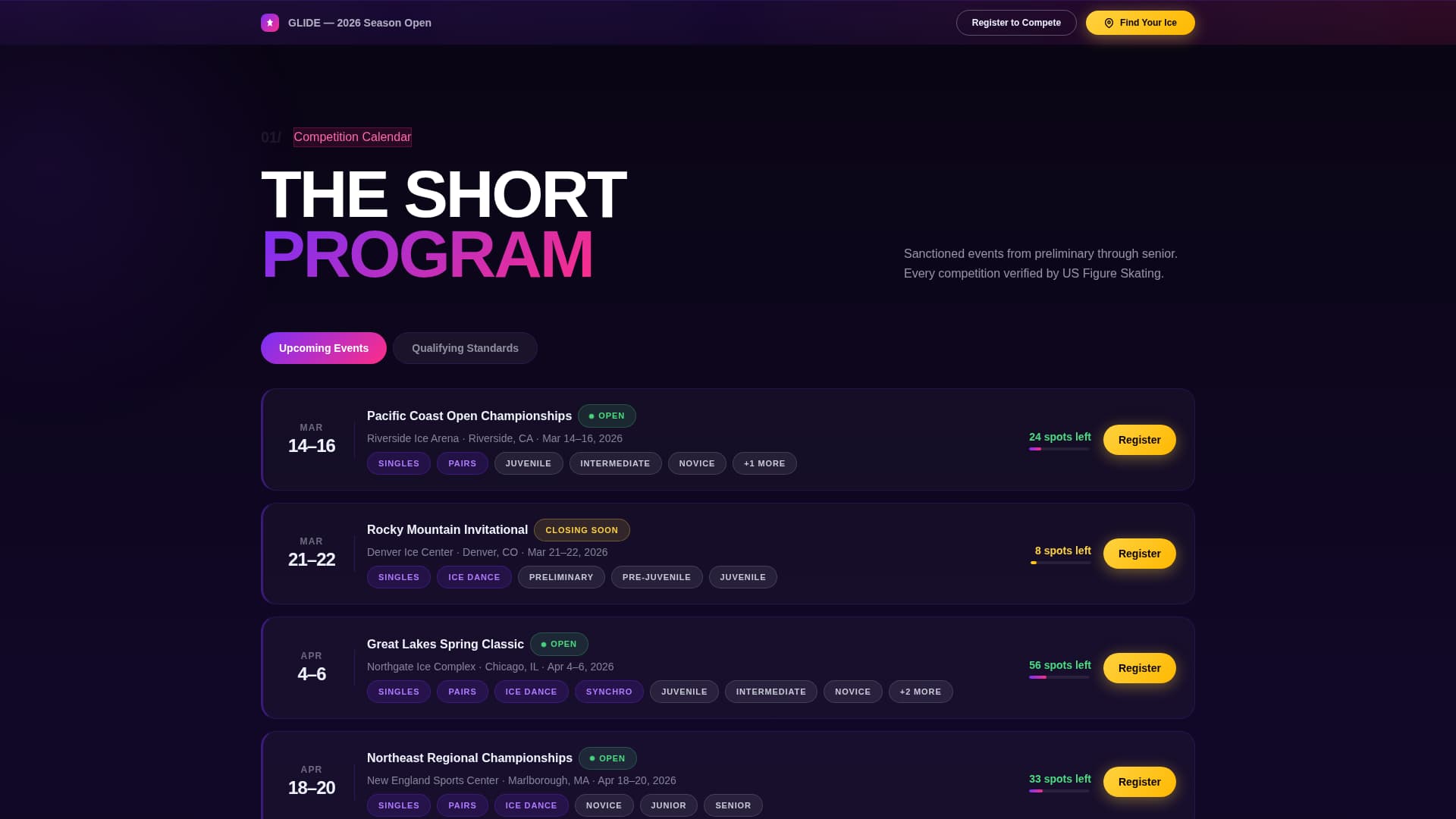 Figure Skating Professional Website Template
