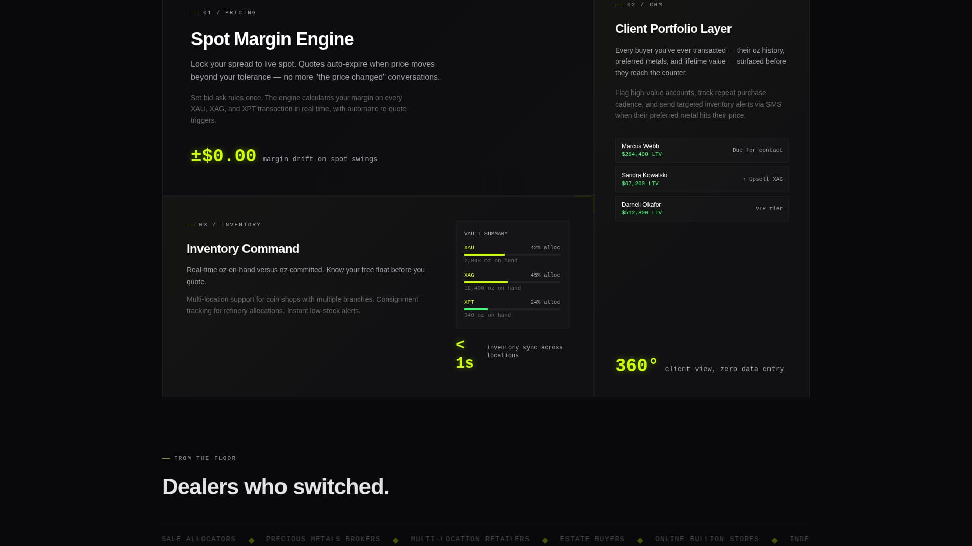 Precious Metals Vertical SaaS Reviews Website Template