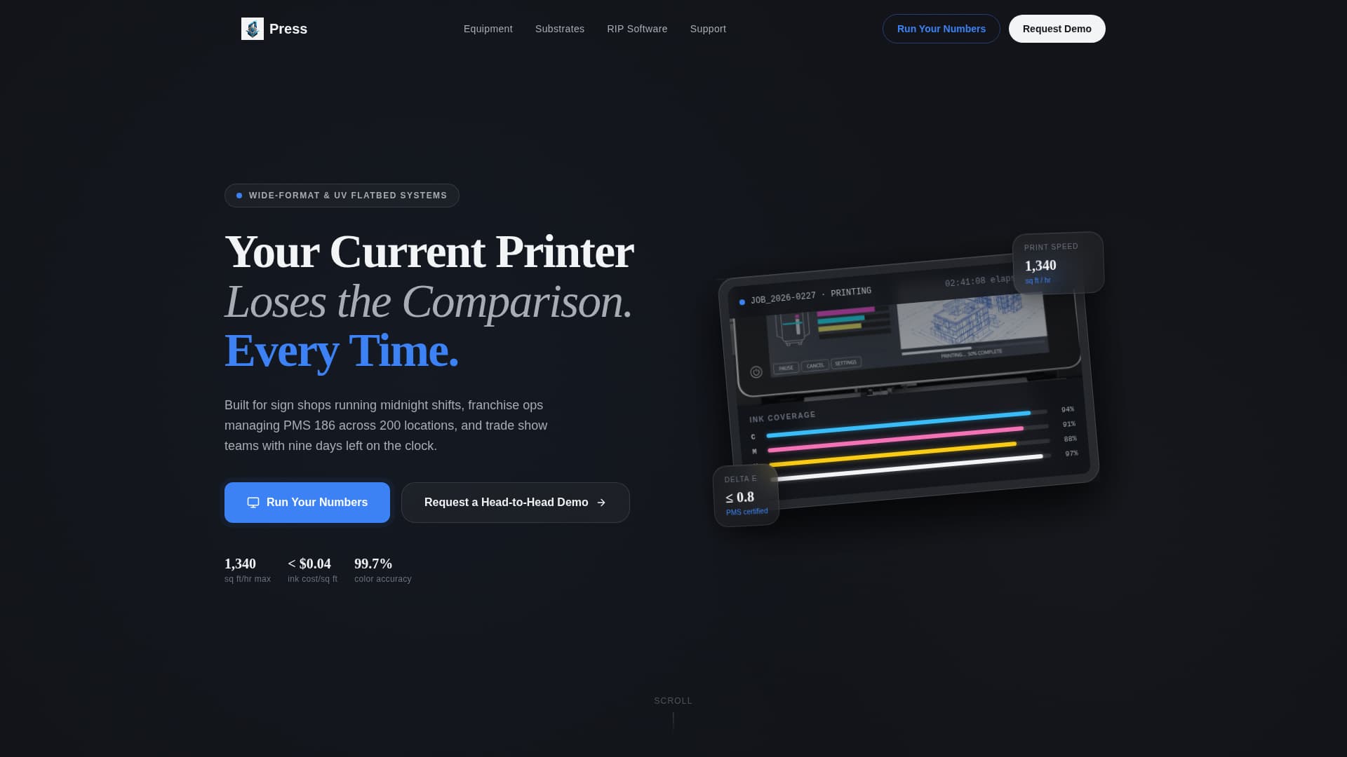 Advanced Printing Digital Presence Cost Estimator Website Template