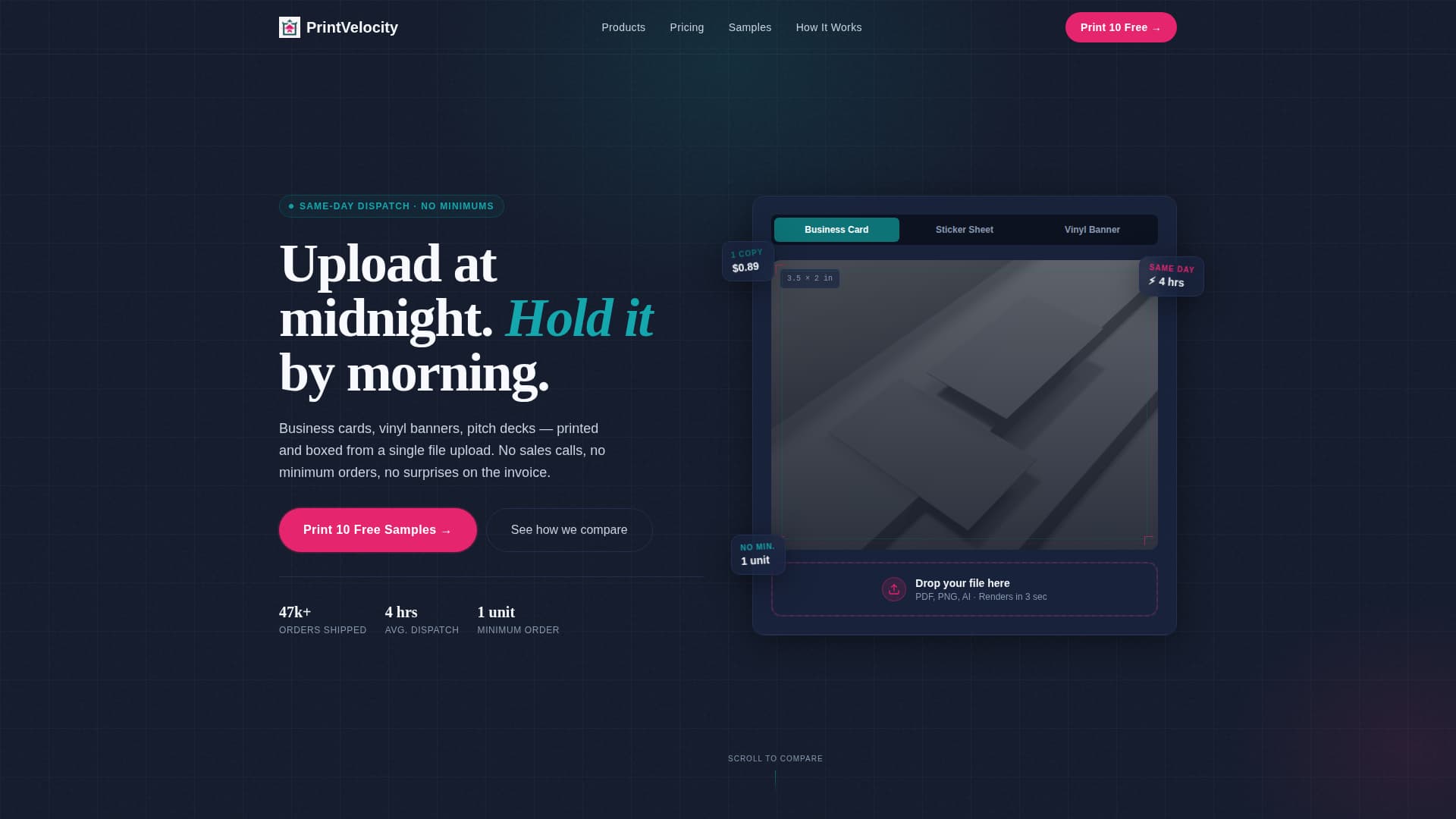 Printing Digital Presence Comparison Website Template