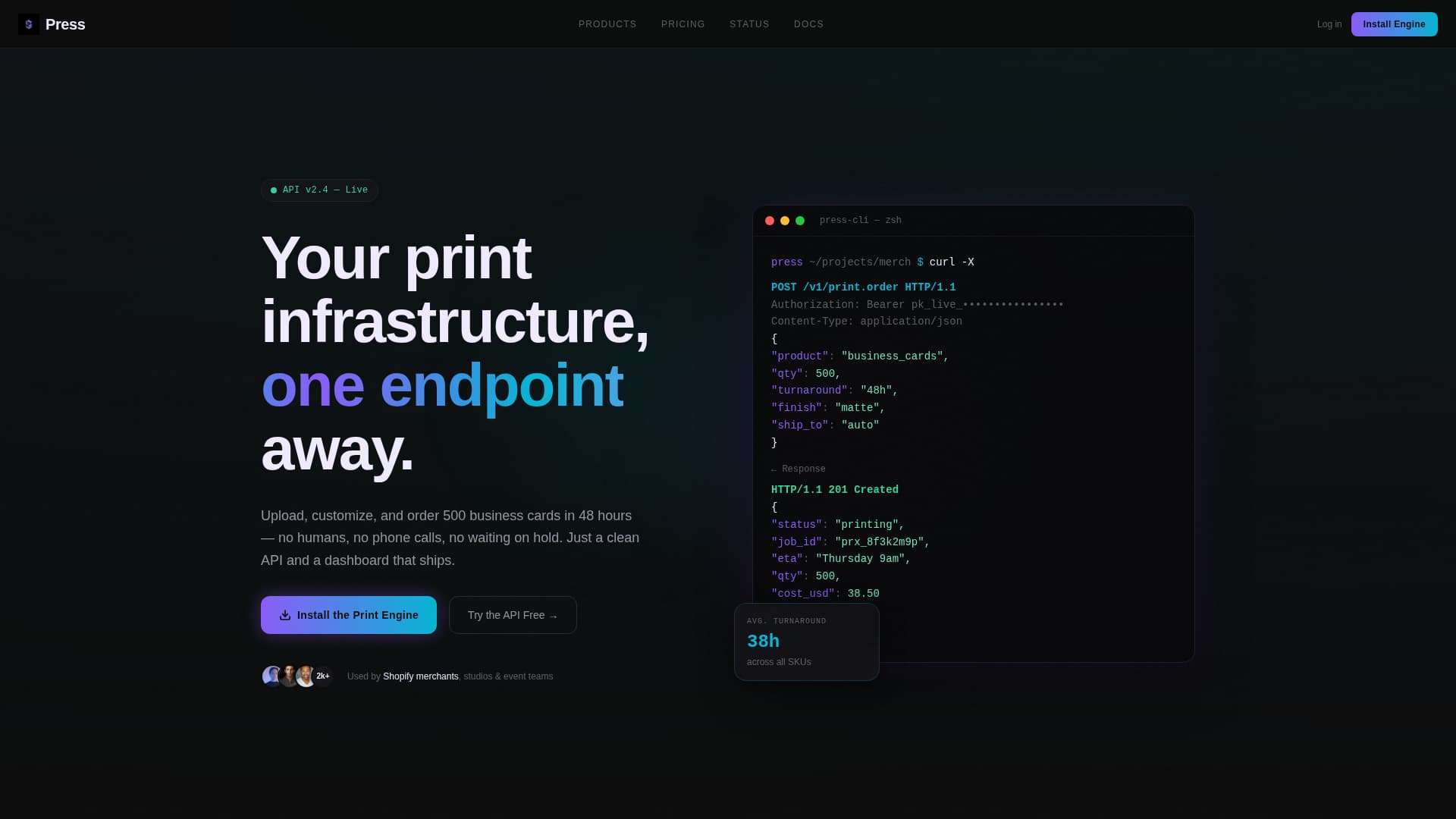 Printing Digital Presence Pricing & Packages Website Template