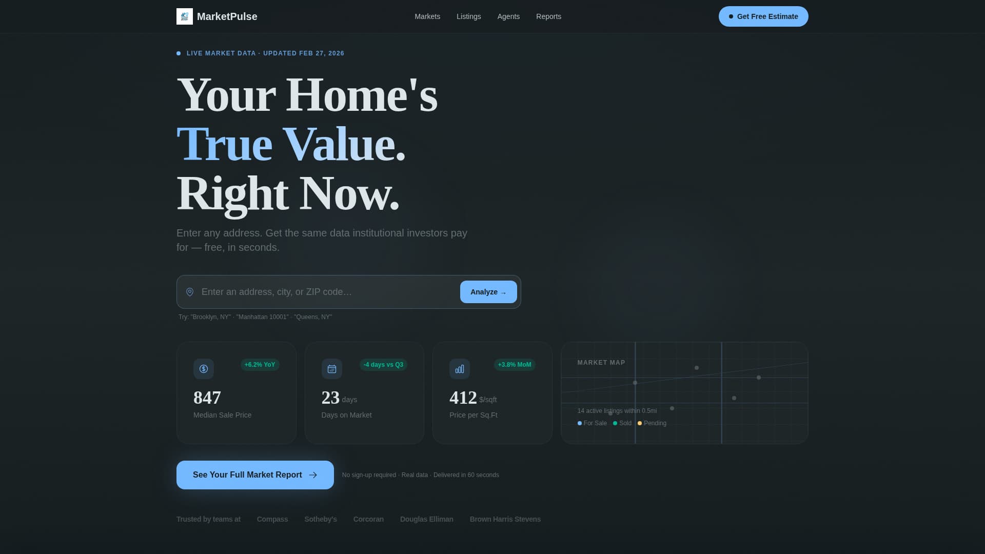 Real Estate Agency Home Value Estimator Website Template
