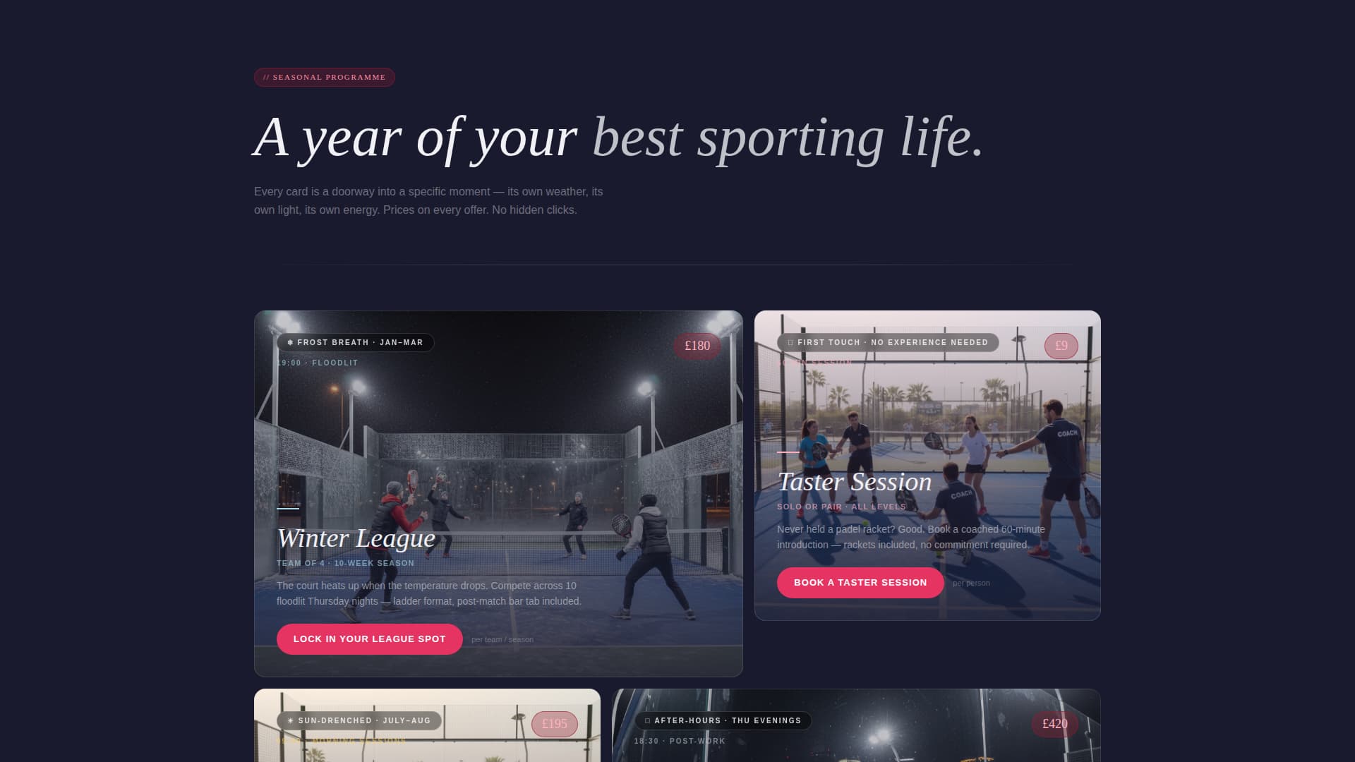 Padel Tennis Specialist Booking Website Template