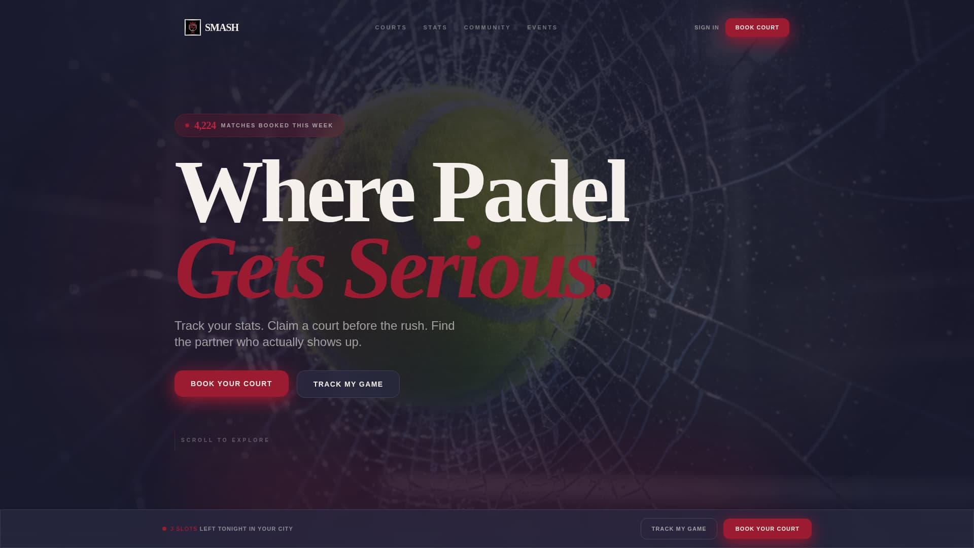 Padel Tennis Booking Website Template