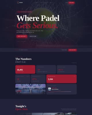 Padel Tennis Booking Website Template