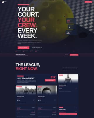 Dink - Electric Pickleball Landing Page Template