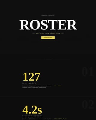 Roster - Powerful Sports Landing Page Template